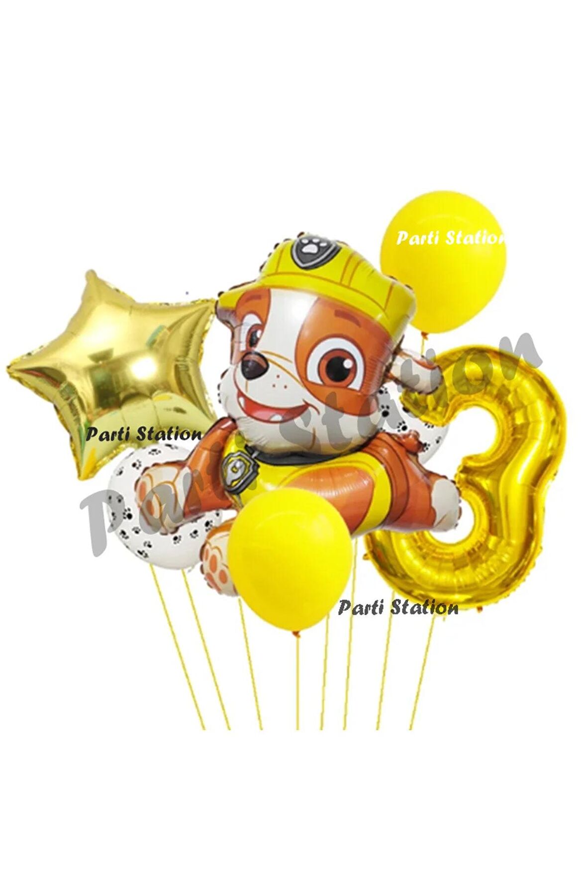 Paw Patrol Balon Set 3 Yaş Paw Petrol Rubble Doğum Günü Parti Folyo Balon Seti