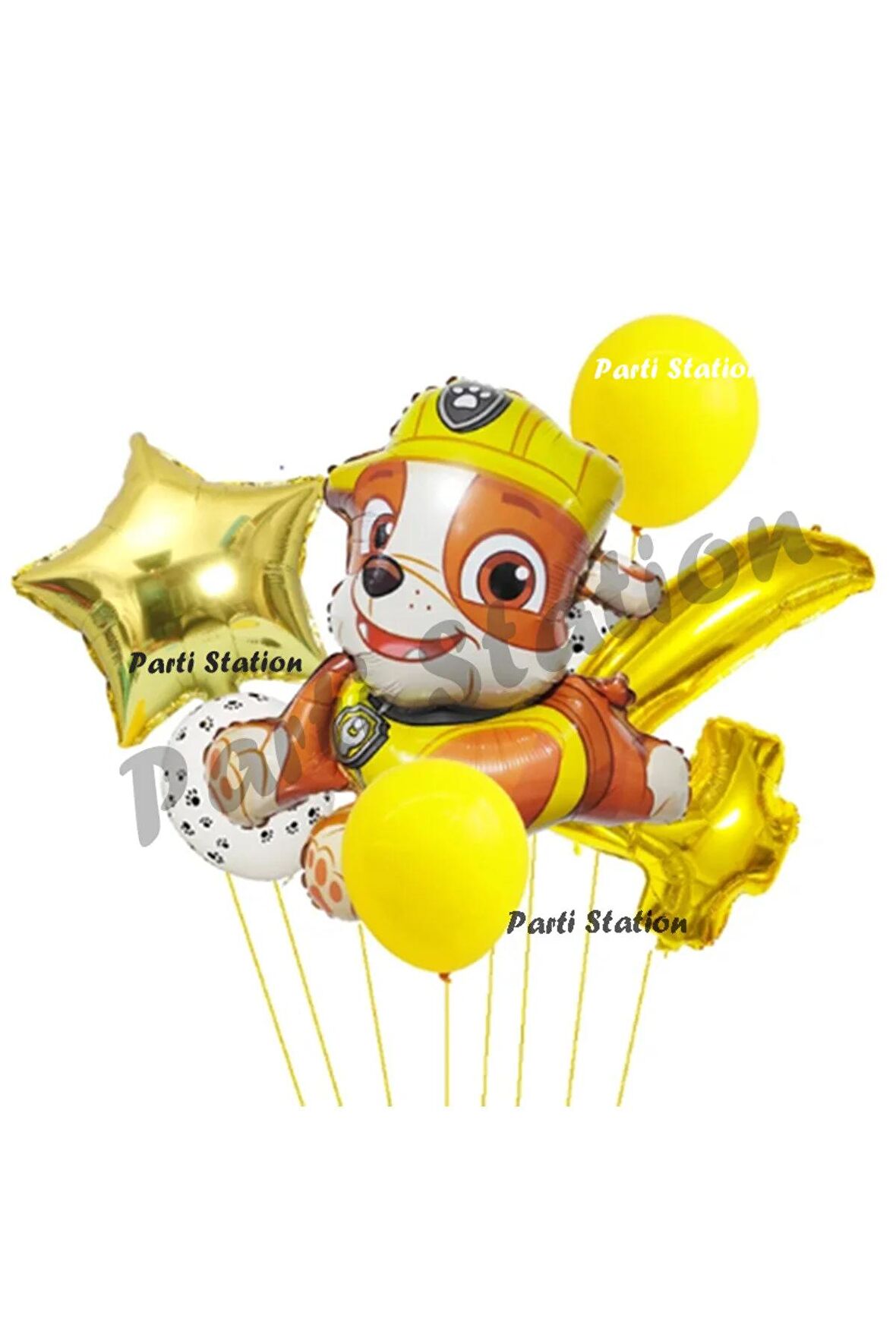 Paw Patrol Balon Set 4 Yaş Paw Petrol Rubble Doğum Günü Parti Folyo Balon Seti