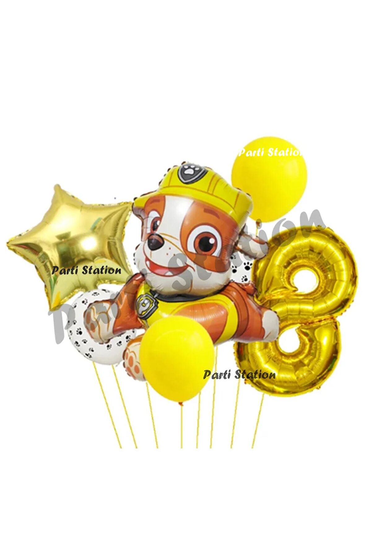 Paw Patrol Balon Set 8 Yaş Paw Petrol Rubble Doğum Günü Parti Folyo Balon Seti