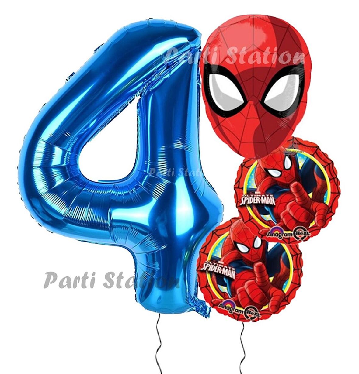 Spiderman Örümcek Adam Konsept 4 Yaş Doğum Günü Balon Set Spiderman Parti Balonları Spiderman Tema