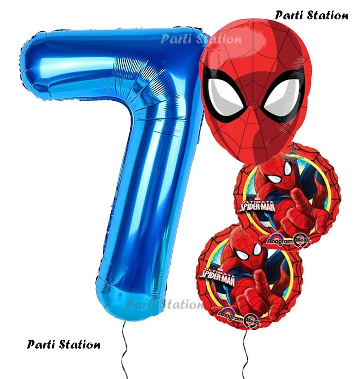 Spiderman Örümcek Adam Konsept 7 Yaş Doğum Günü Balon Set Spiderman Parti Balonları Spiderman Tema