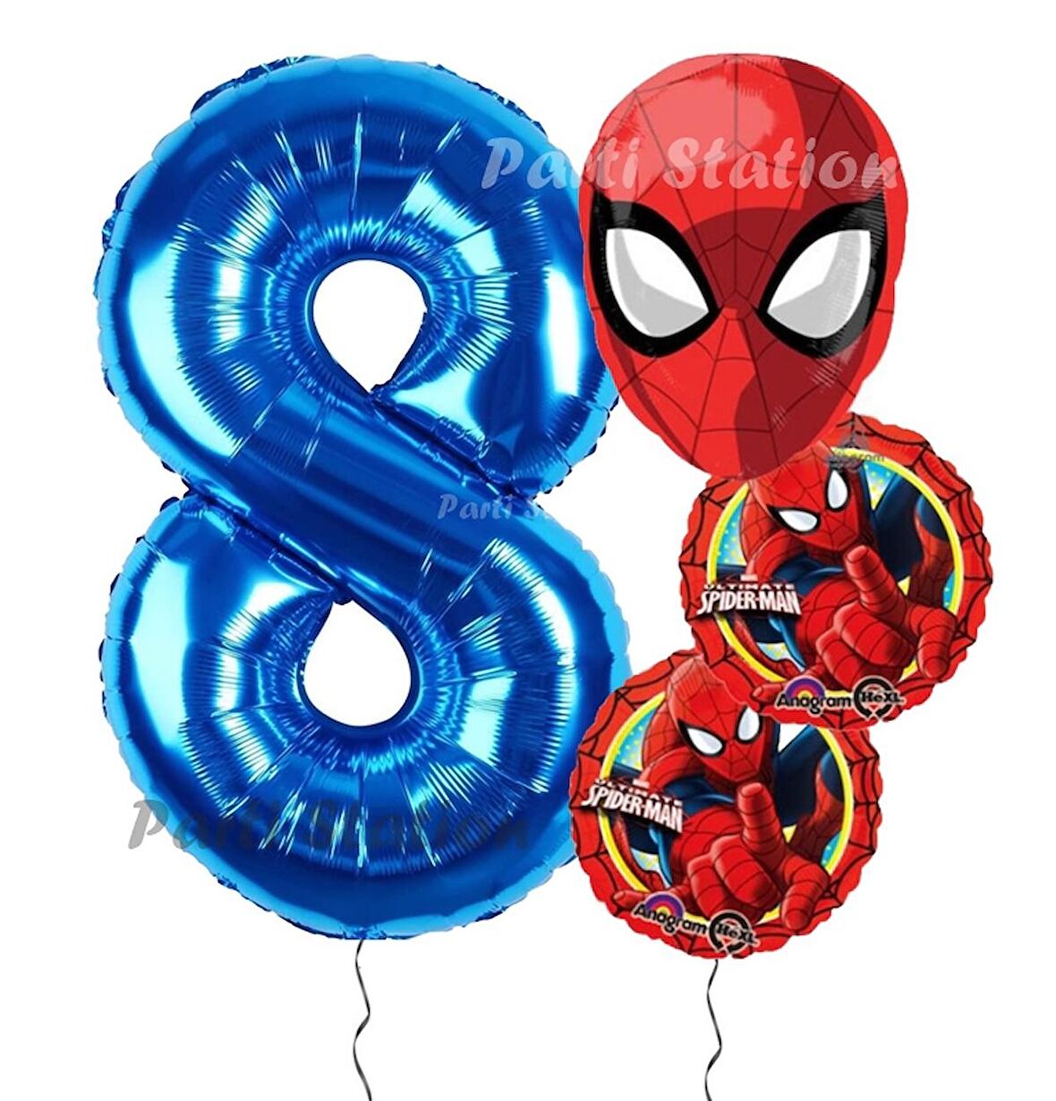Spiderman Örümcek Adam Konsept 8 Yaş Doğum Günü Balon Set Spiderman Parti Balonları Spiderman Tema