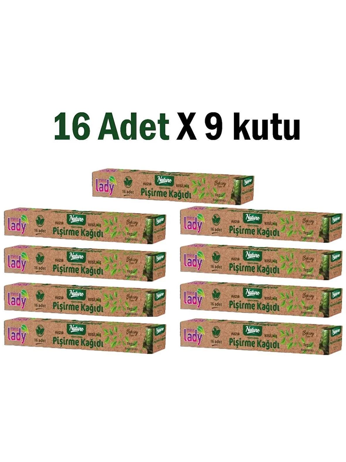 16'lı X 9 Adet Nature Ağartılmamış Hazır Pişirme Kağıdı