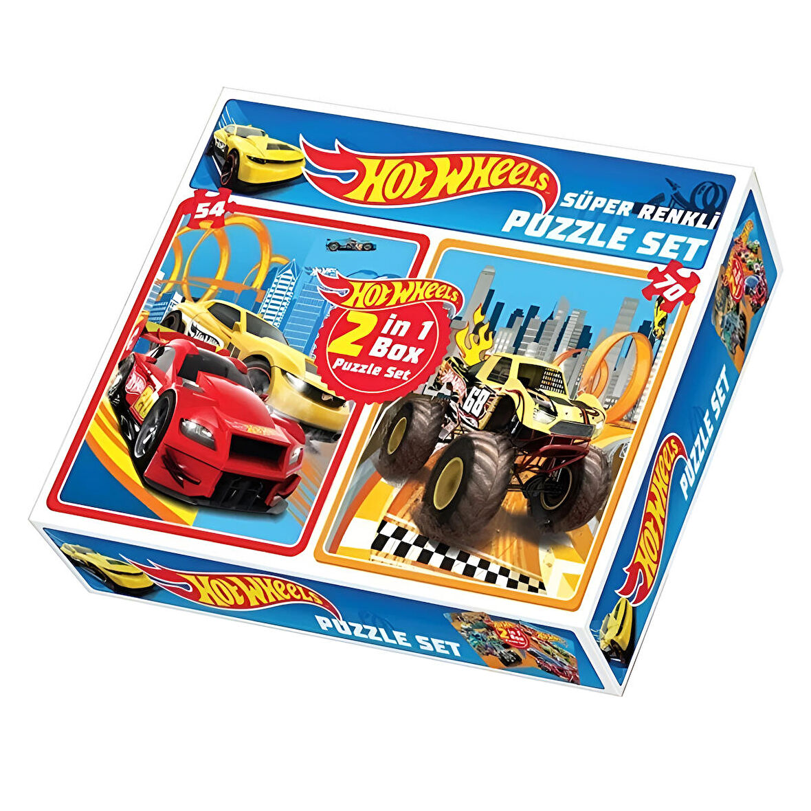 Diytoy 2 in 1 Puzzle Hot Wheels 124 Parça