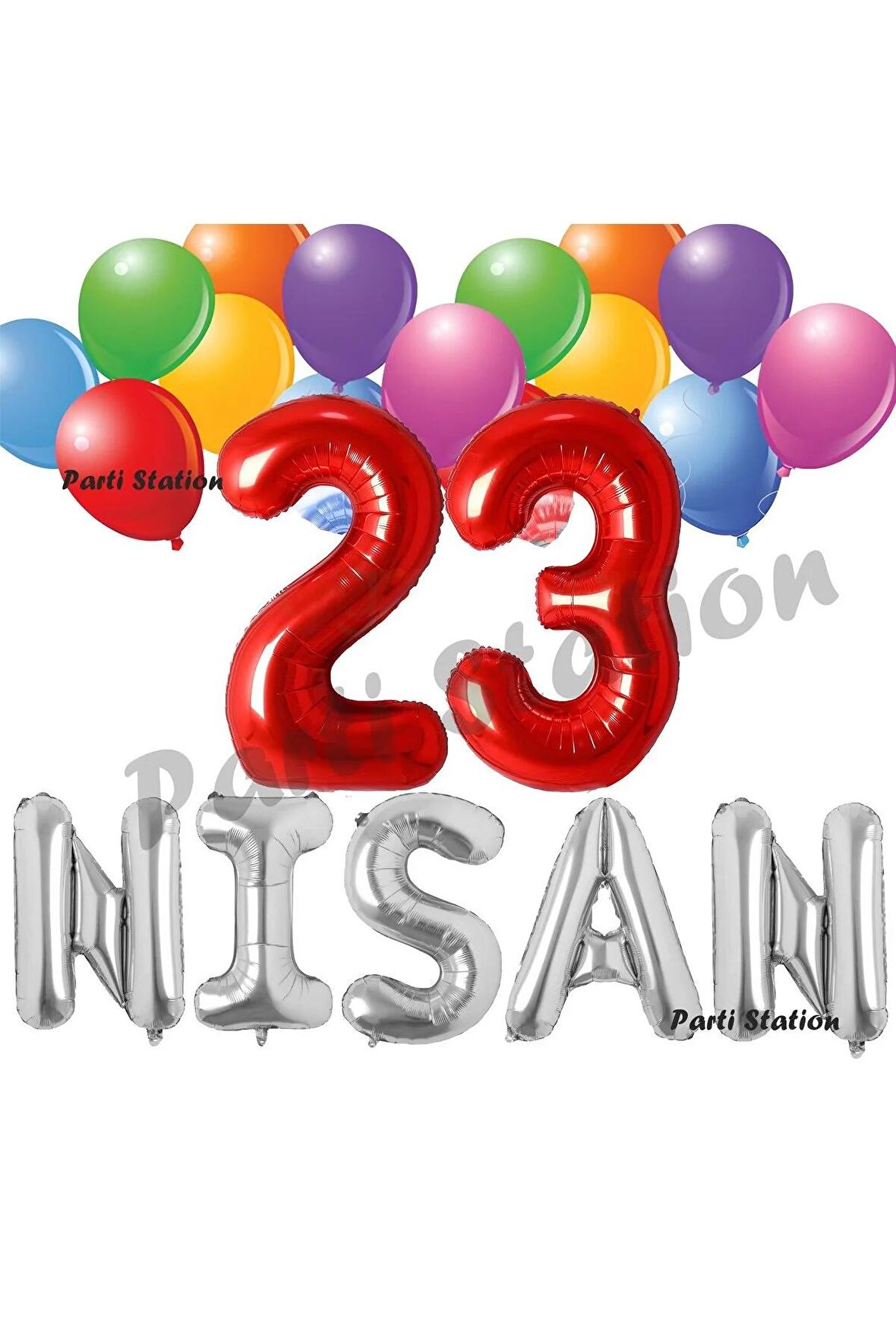 23 Nisan Balon Set Türk Bayrağı Balon 23 Nisan Süsleme Malzeme 23 Nisan Parti Seti 6