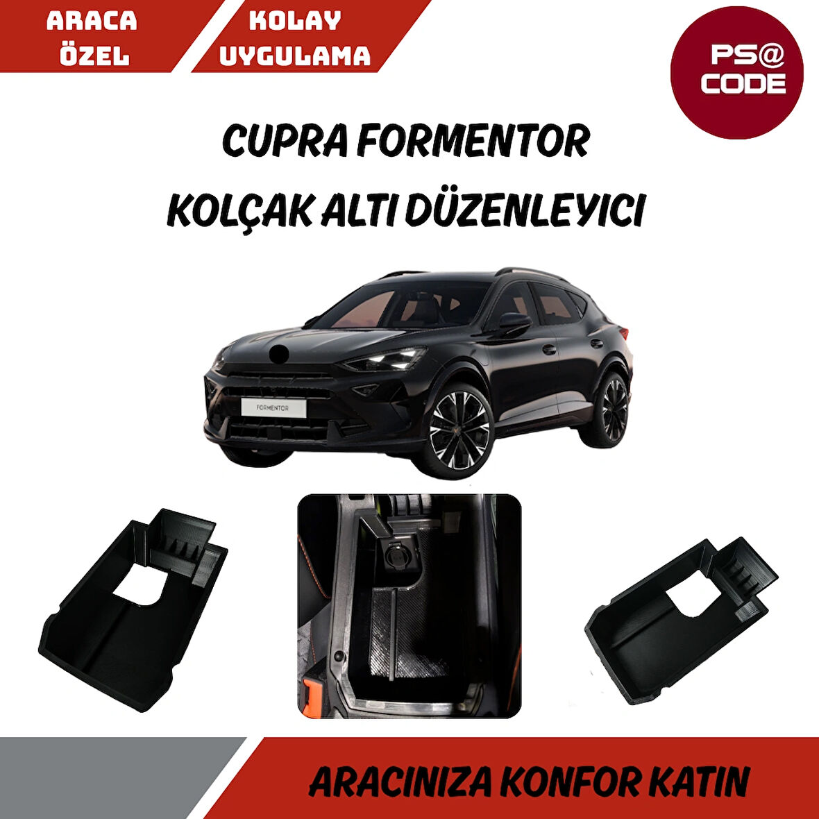 Cupra Formentor Kolçak Düzenleyici, Orta Konsol Saklama Kutusu Tepsi Orta Kol Dayanağı Torpido Gözü