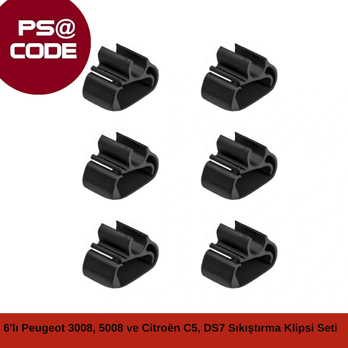 Silecek Koluna 6'lı Sıkıştırma Klipsi Seti: Peugeot 3008, 5008 ve Citroën C5 Aircross, DS7 uyumlu
