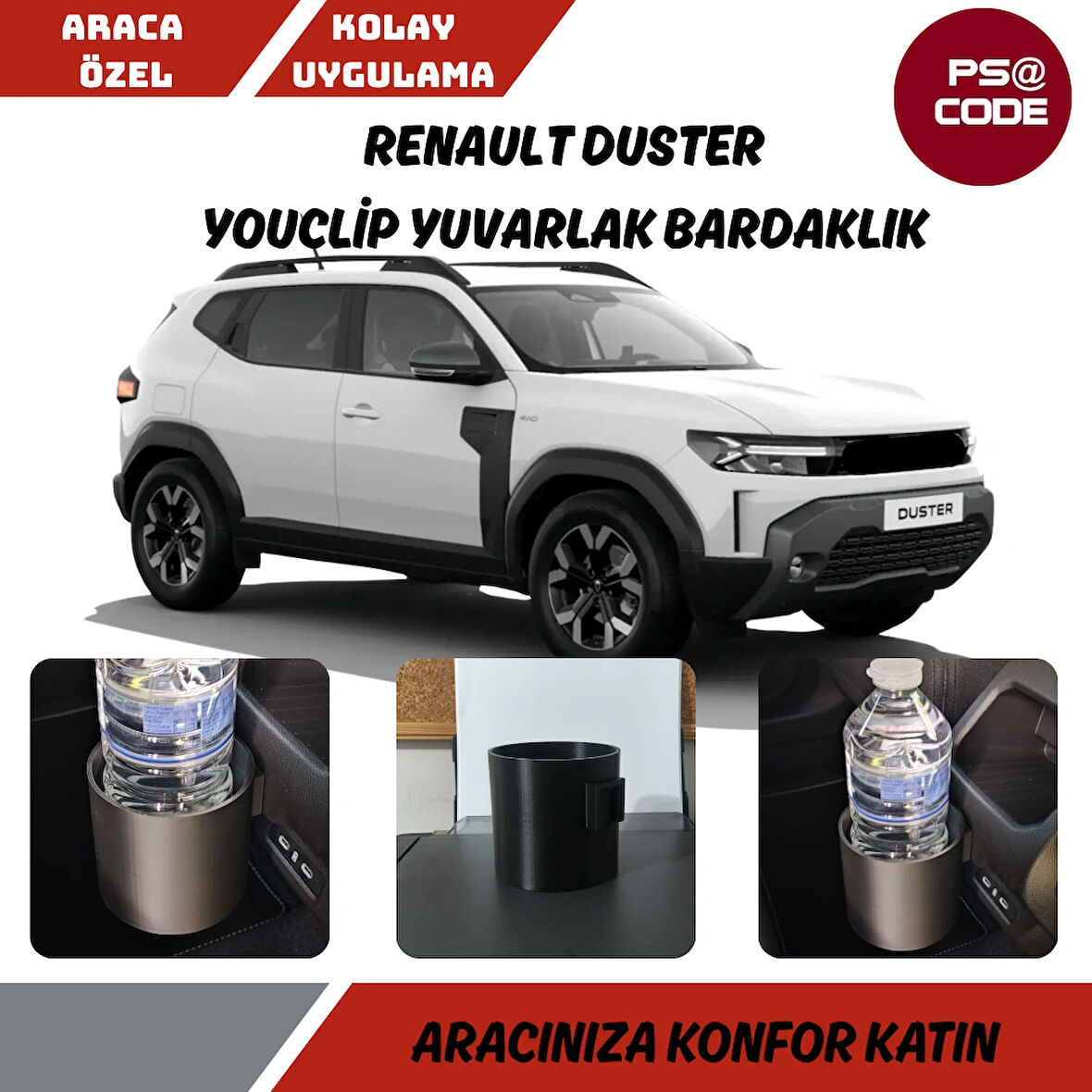 RENAULT DUSTER YOUCLİP YUVARLAK BARDAKLIK 