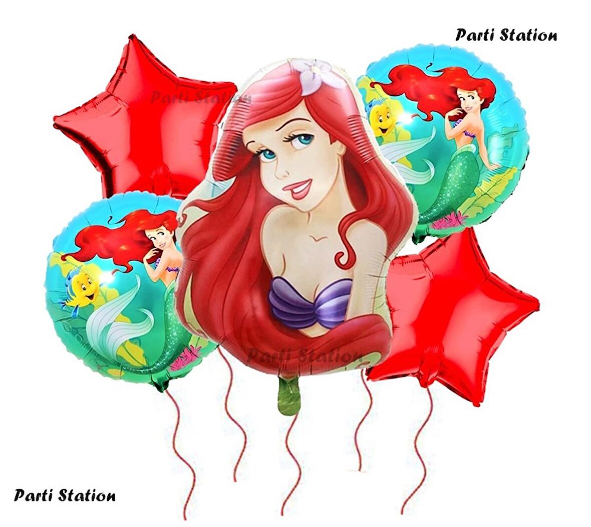 Disney Prensesi Deniz Kızı Prenses Ariel Konsept Doğum Günü Balon Set Aquaman Ariel Balon Set