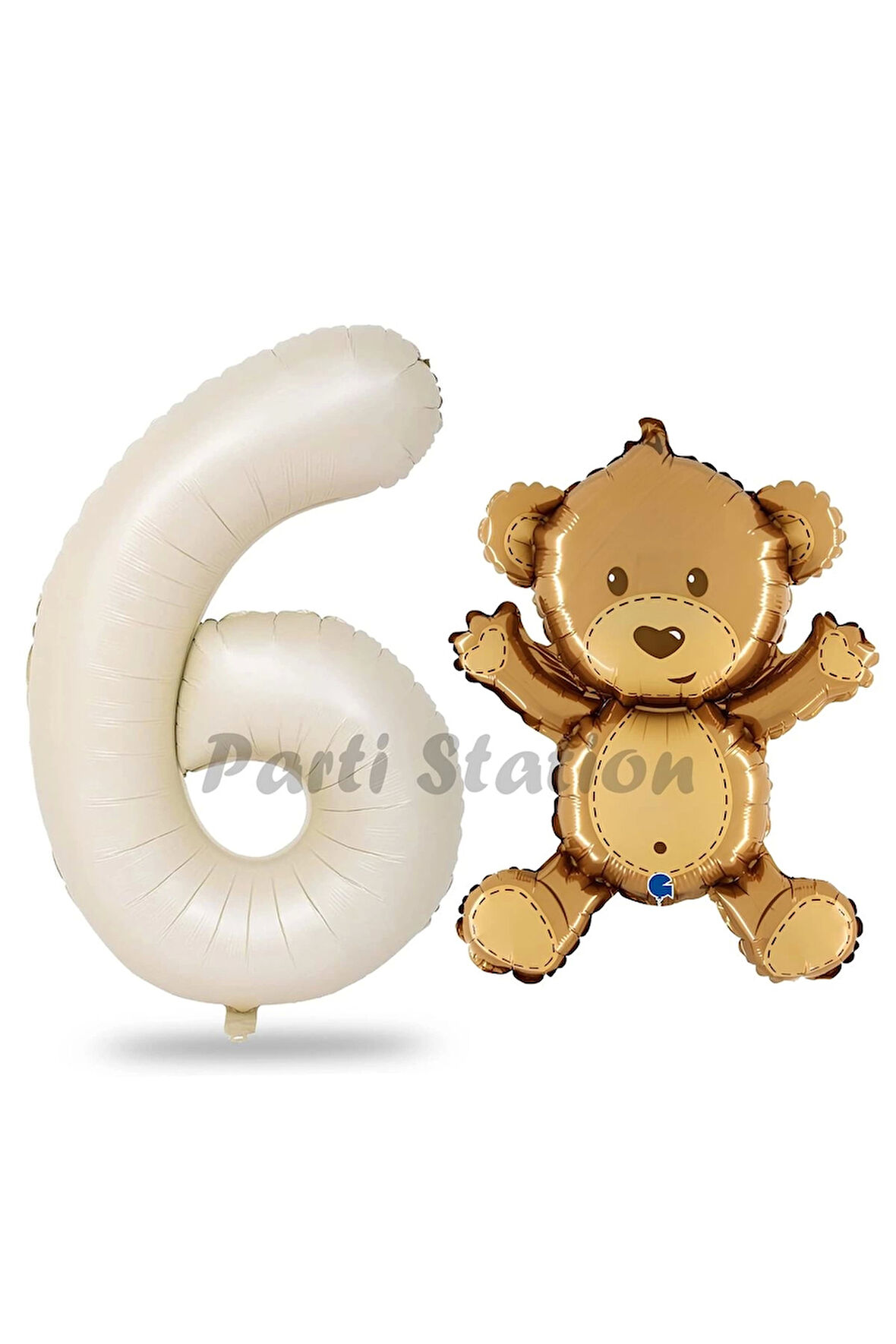 Sevimli Ayıcık Balon 4 Yaş Balon Set Woodland Konsept Ayı Balon ve Gold Renk Rakam Balon