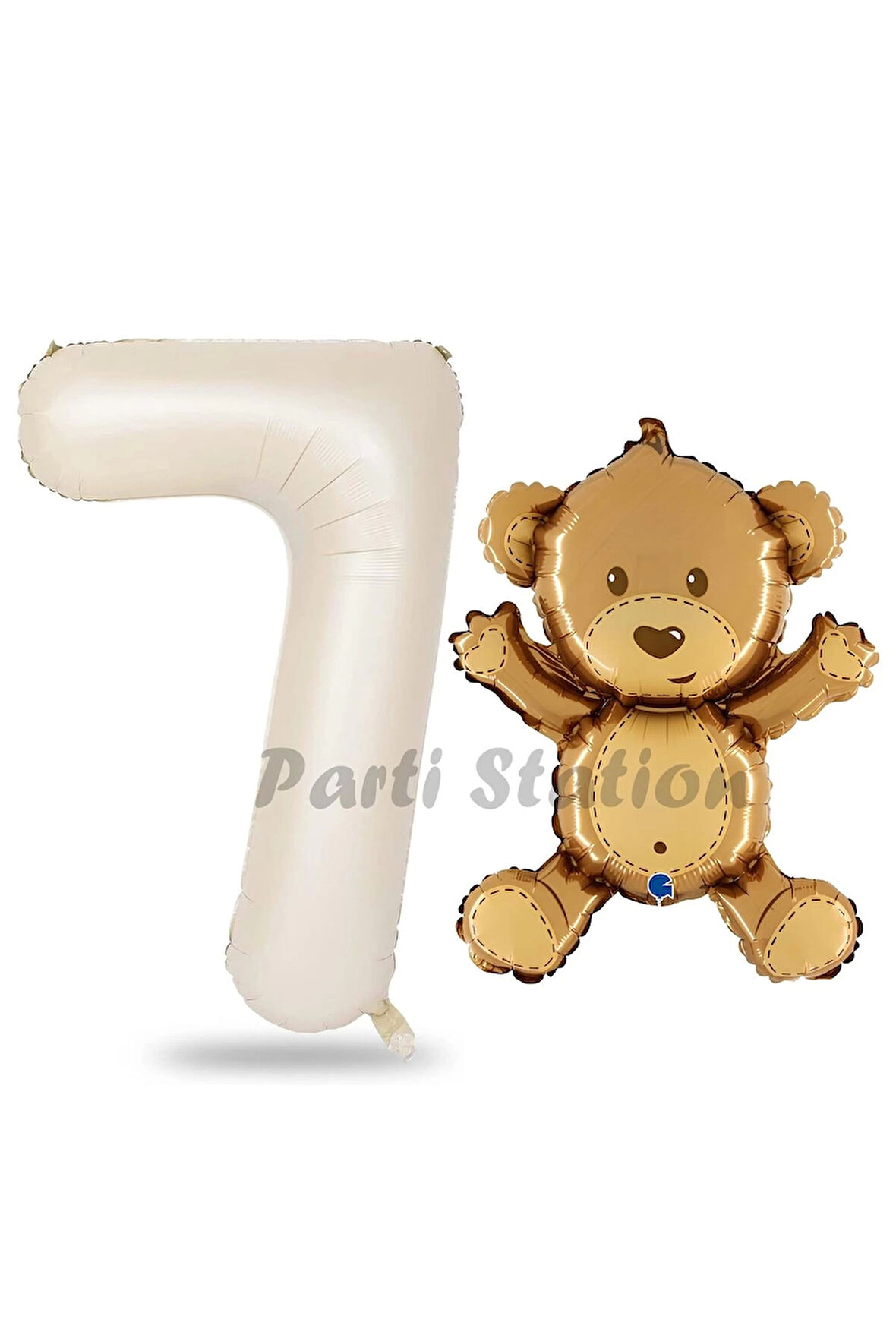 Sevimli Ayıcık Balon 4 Yaş Balon Set Woodland Konsept Ayı Balon ve Gold Renk Rakam Balon