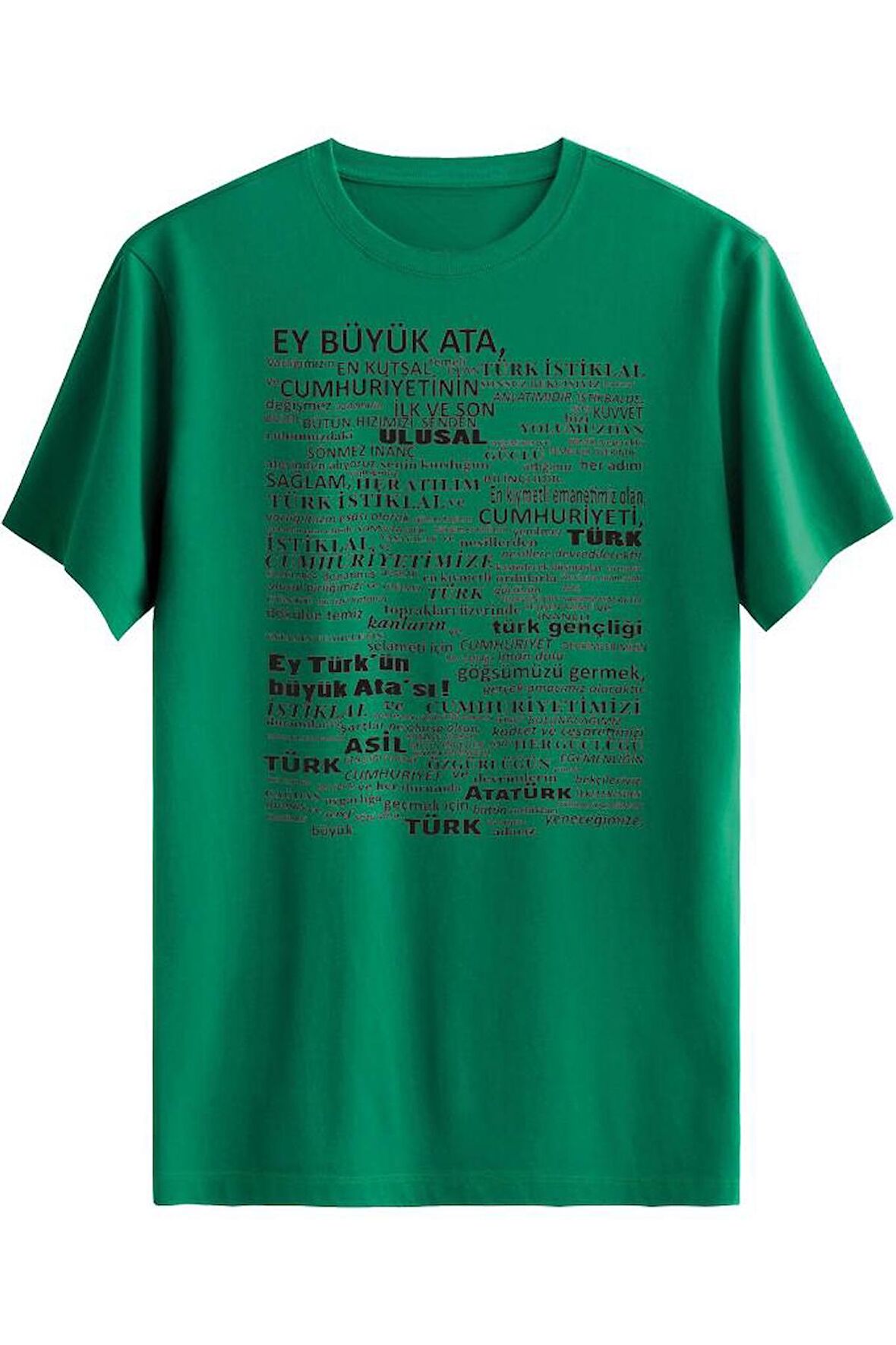 Büyük Ata Baskılı Sıfır Yaka Kısa Kollu 19 Mayıs 29 Ekim Tişört