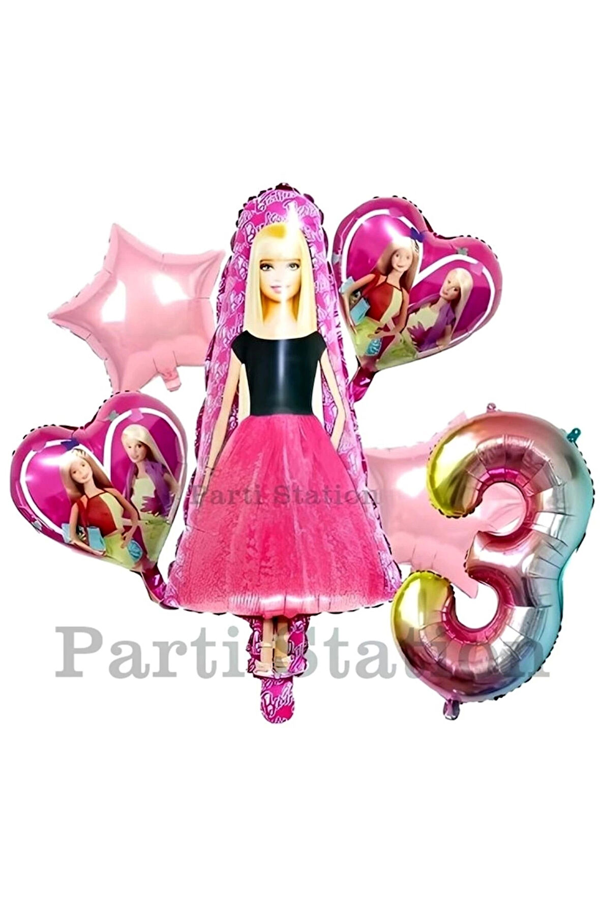 Barbie 9 Yaş Balon Set Barbie Konsept Doğum Günü Folyo Balon Set
