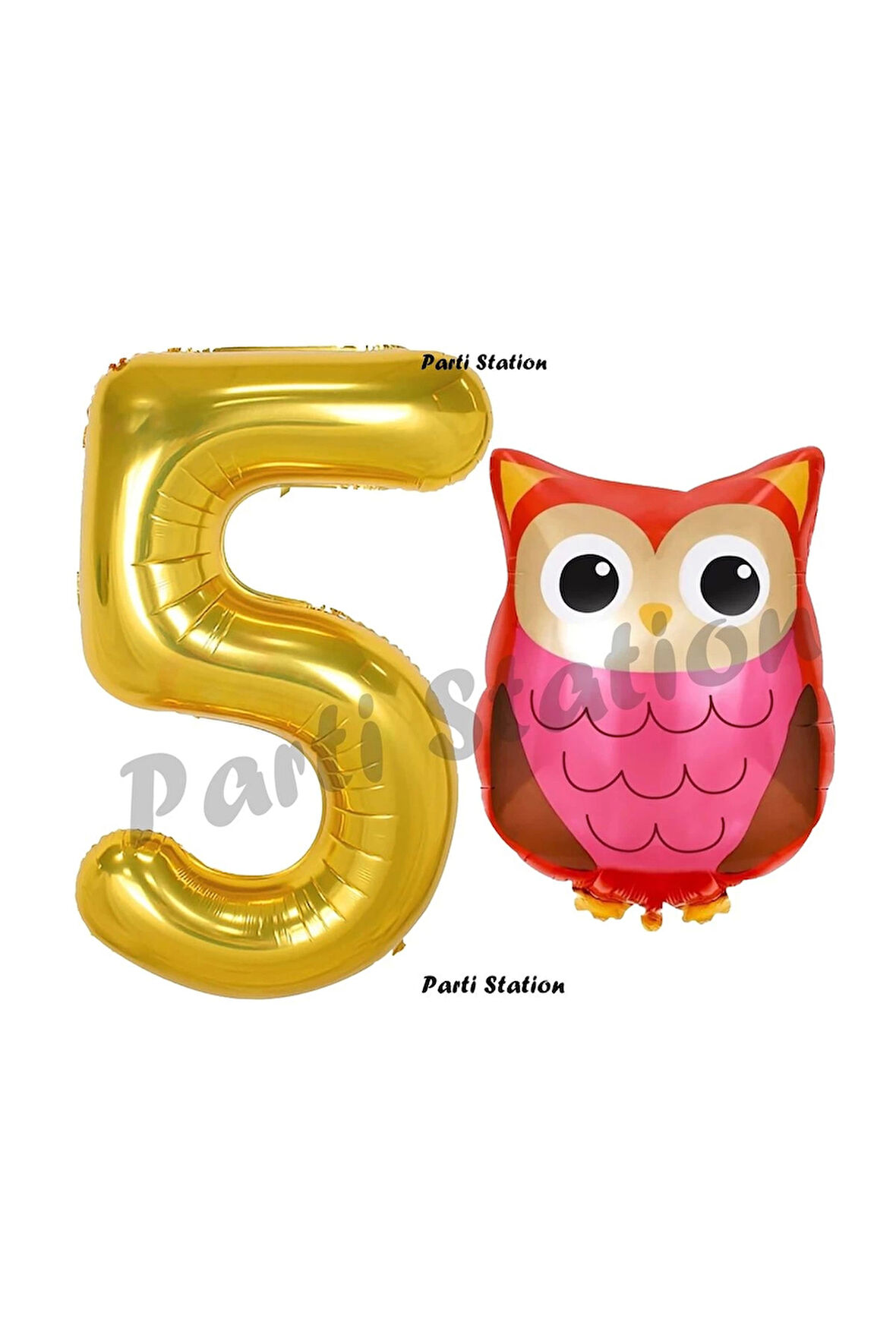 Woodland Baykuş Konsept 9 Yaş Balon Set Sevimli Baykuş Owl ve Gold Rakam Balon Doğum Günü Balon Set