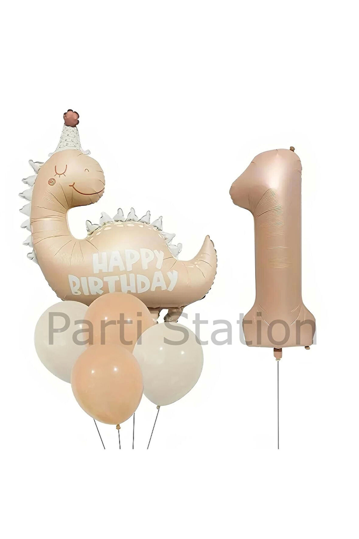 Retro Dinozor 4 Yaş Balon Set Bohem Renkler Dinozor Konsept Doğum Günü Balon Retro Balon Set