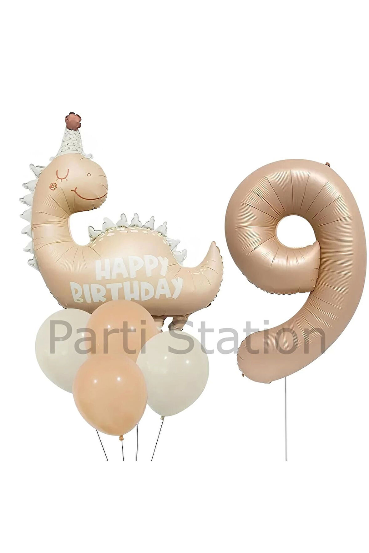 Retro Dinozor 4 Yaş Balon Set Bohem Renkler Dinozor Konsept Doğum Günü Balon Retro Balon Set