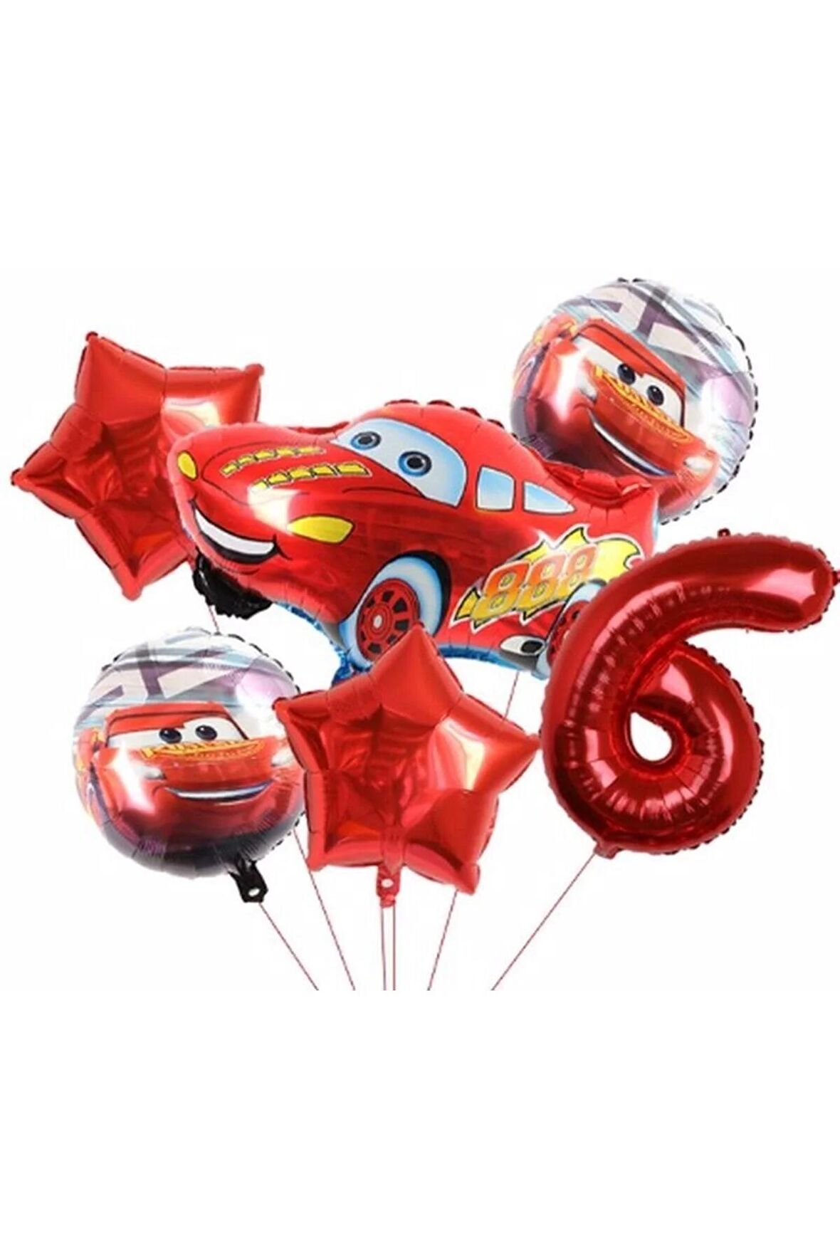 Cars Arabalar Şimşek Mcqueen Yarış Arabası Konsept 6 Yaş Balon Set Cars Arabalar Doğum Günü Set