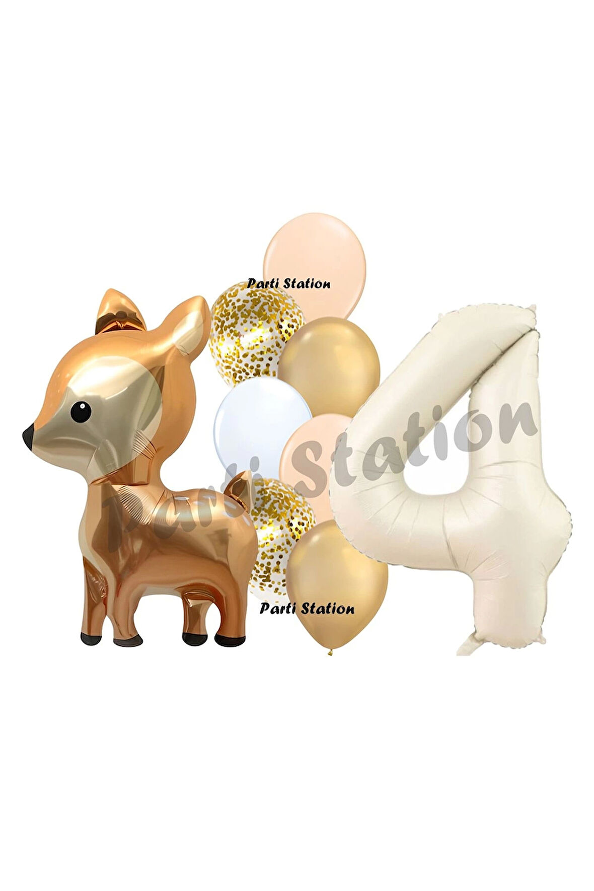 Woodland Geyik Balon 9 Yaş Balon Set Sevimli Ceylan Balon ve Krem Rakam Balon Doğum Günü Set