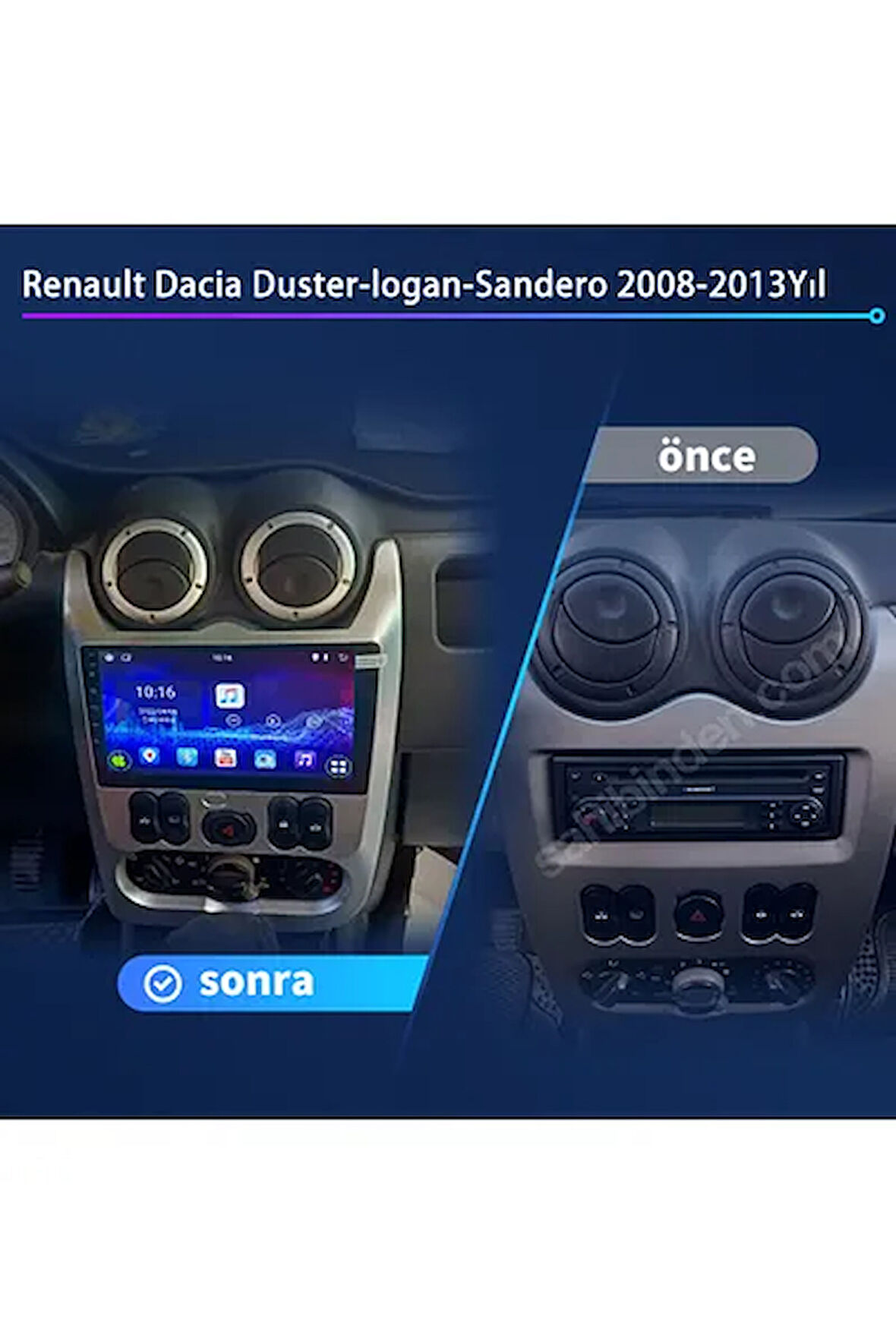 DACIA LOGAN 2009-2012 MULTİMEDYA CARPLAY EKRAN SETİ 2 GB RAM 32 HAFIZALI