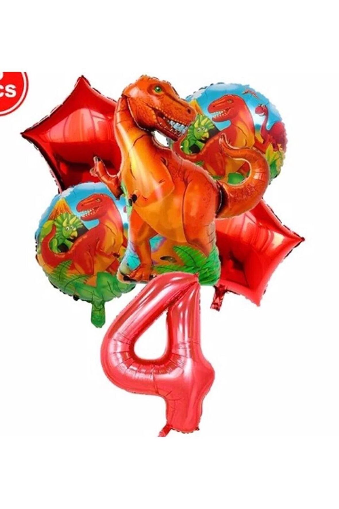 Dinazor Konsept 4 Yaş Balon Set Dinazor T-rex Konsept Doğum Günü Set Yaş Balon Set