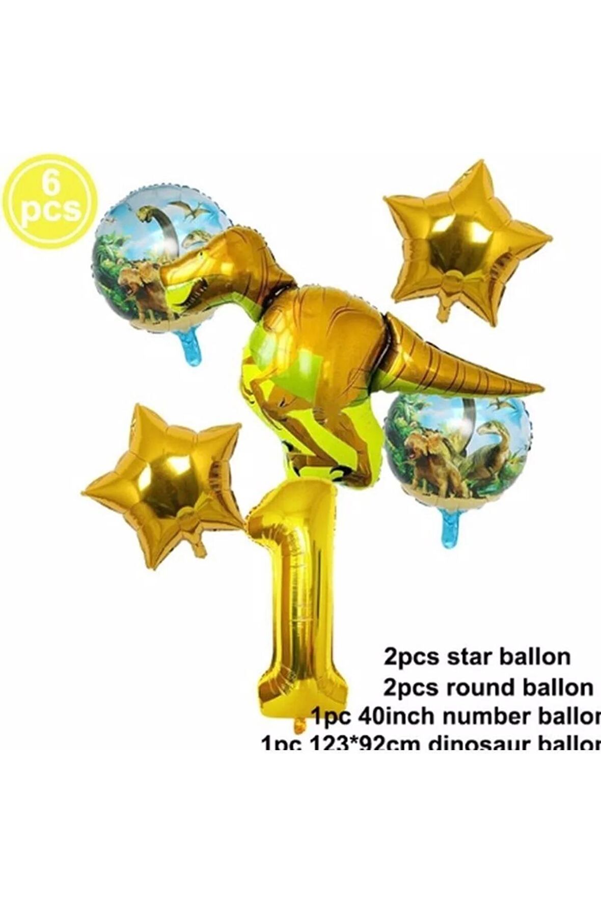 Dinazor Konsept 1 Yaş Balon Set T-rex Dinazor Konsept Doğum Günü Set Yaş Balon Set