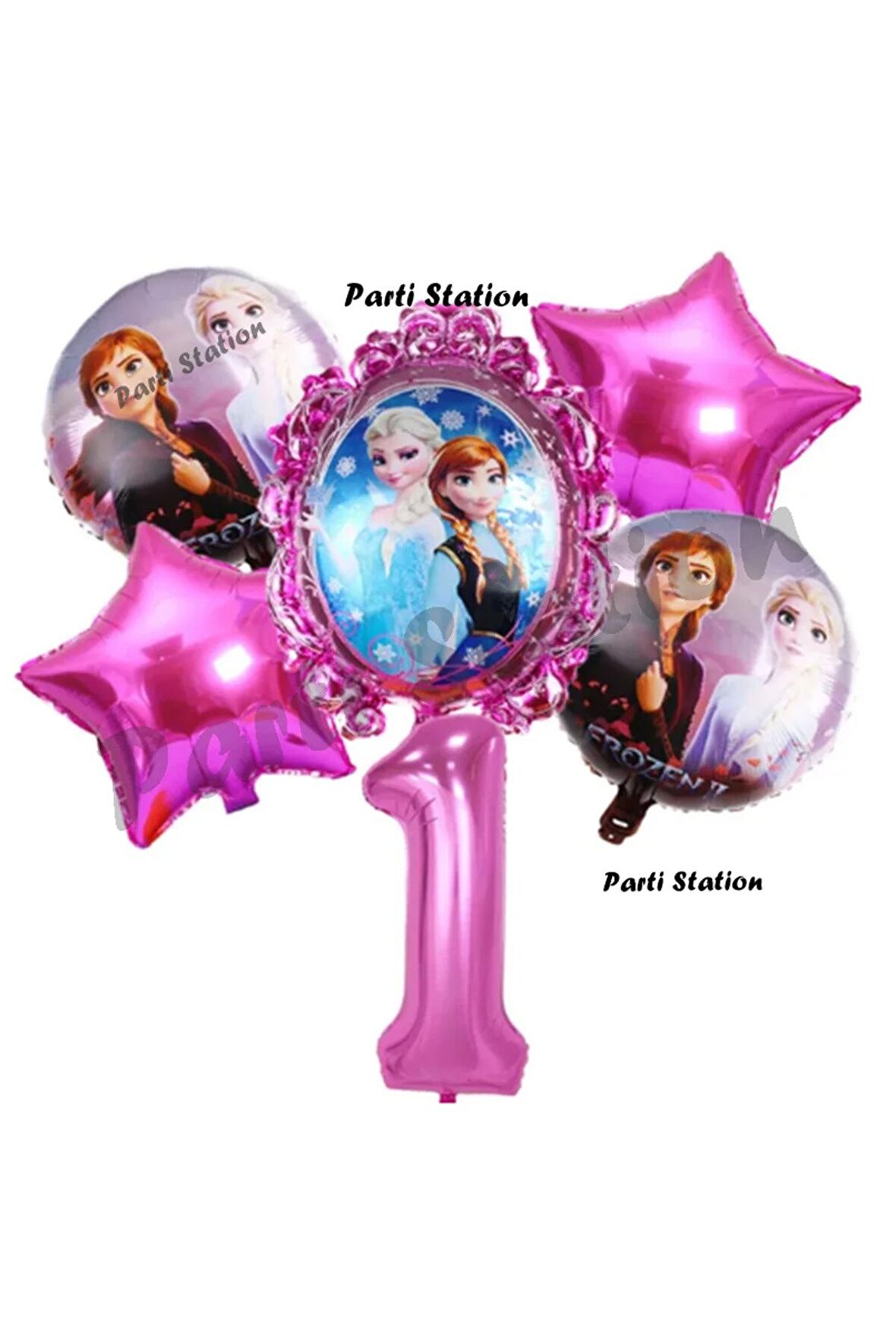 Karlar Ülkesi Frozen Elsa 1 Yaş Doğum Günü Konsept Balon Set Frozen Elsa Pembe Renk Doğum Günü Seti