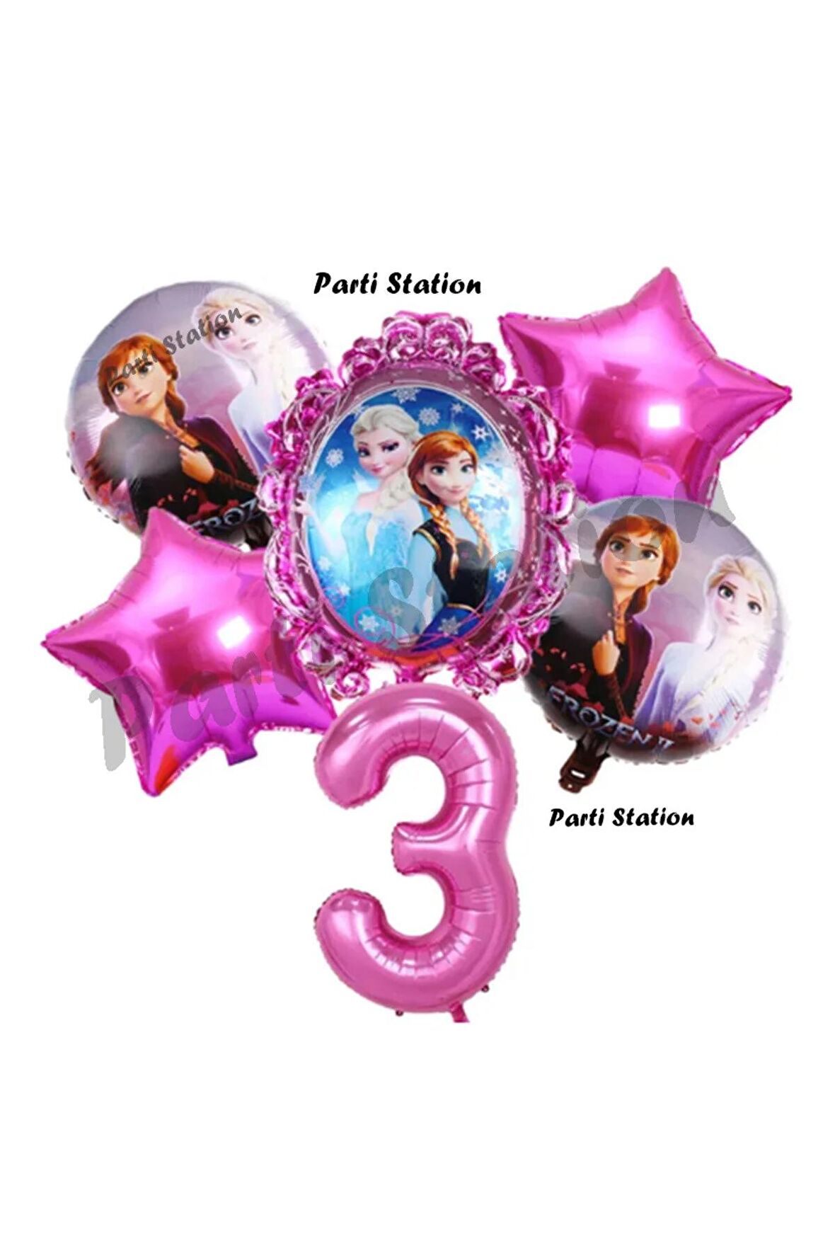 Karlar Ülkesi Frozen Elsa 3 Yaş Doğum Günü Konsept Balon Set Frozen Elsa Pembe Renk Doğum Günü Seti