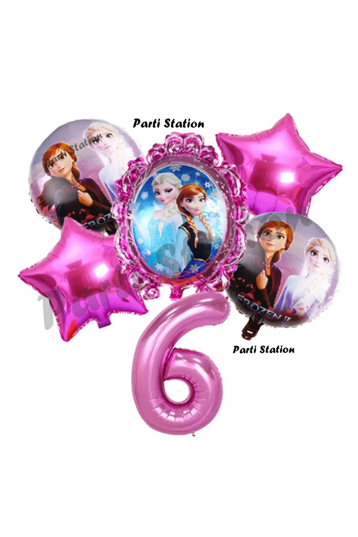 Karlar Ülkesi Frozen Elsa 6 Yaş Doğum Günü Konsept Balon Set Frozen Elsa Pembe Renk Doğum Günü Seti