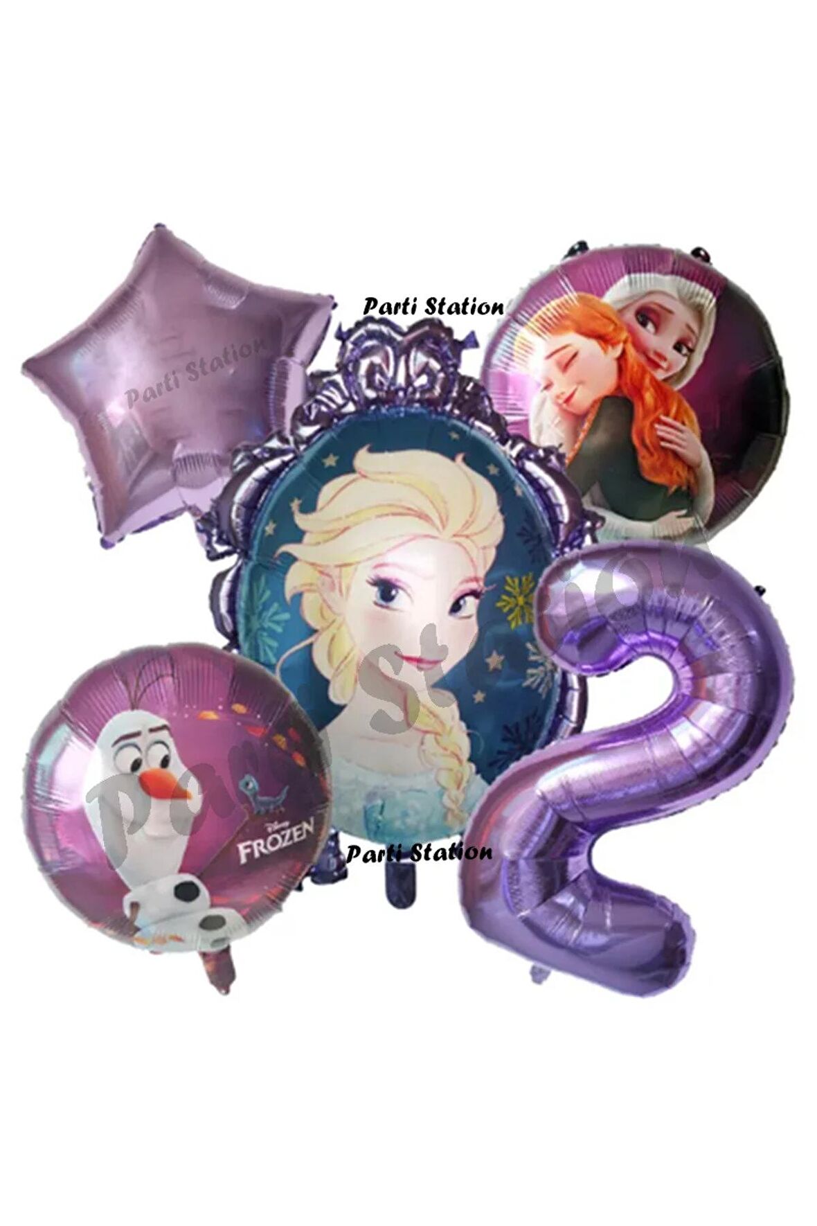 Frozen Karlar Ülkesi Elsa Konsept Mor Doğum Günü Balon Set 2 Yaş Elsa Karlar Ülkesi Balon Set