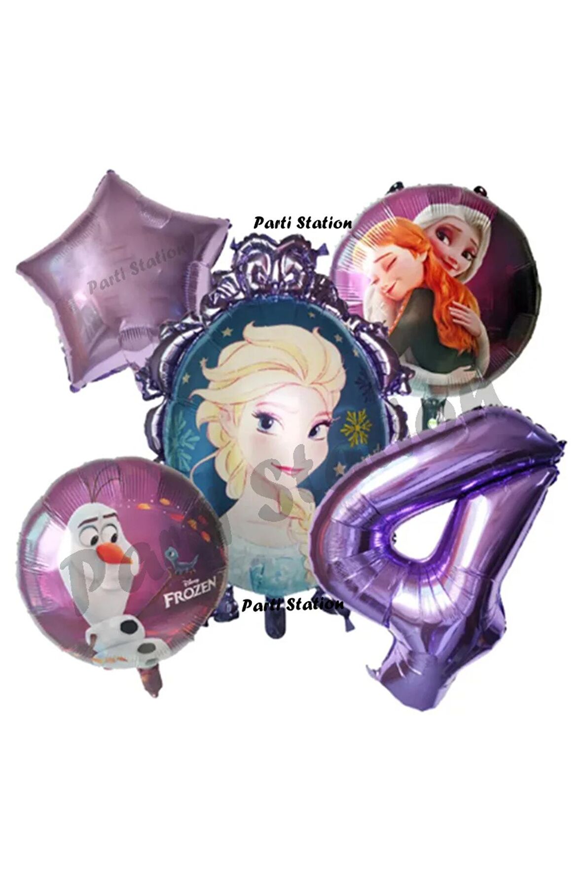Frozen Karlar Ülkesi Elsa Konsept Mor Doğum Günü Balon Set 4 Yaş Elsa Karlar Ülkesi Balon Set