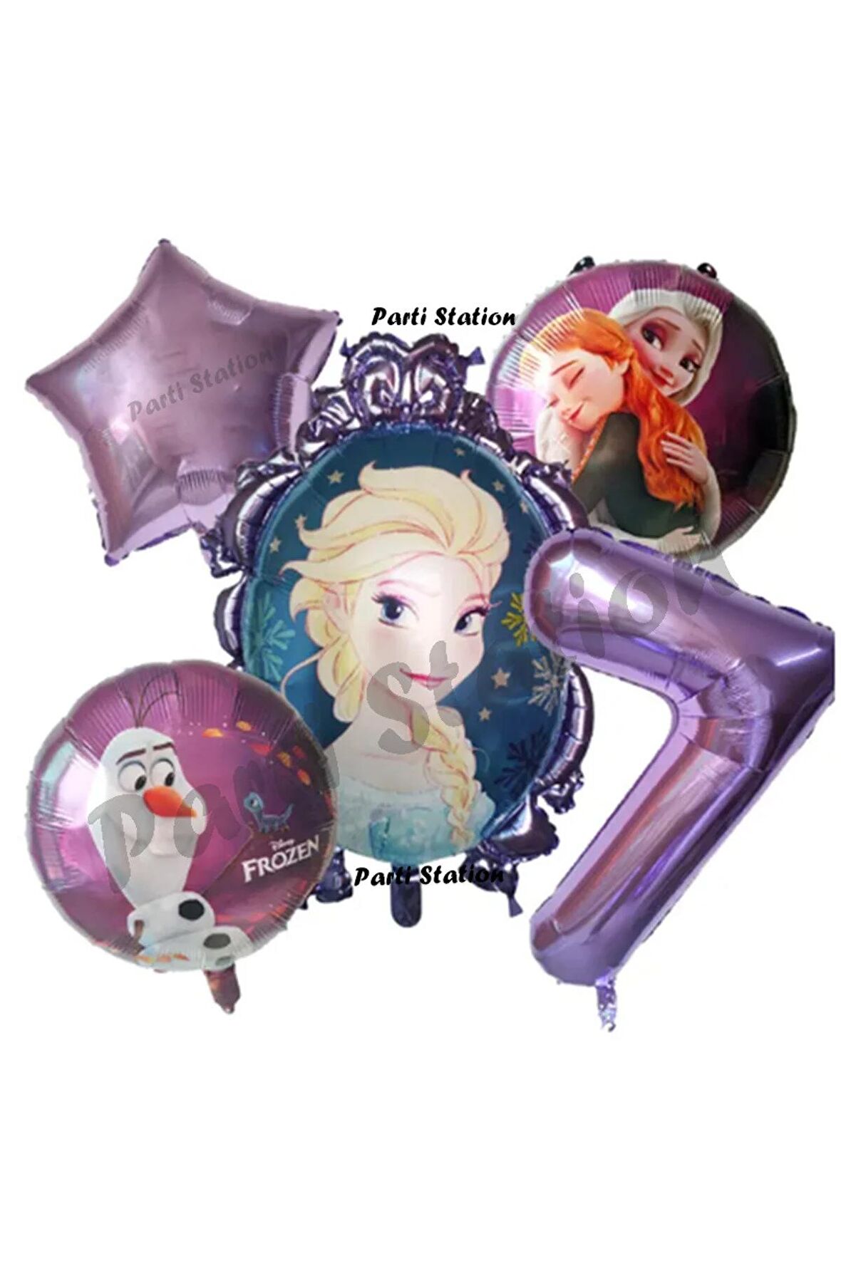 Frozen Karlar Ülkesi Elsa Konsept Mor Doğum Günü Balon Set 7 Yaş Elsa Karlar Ülkesi Balon Set