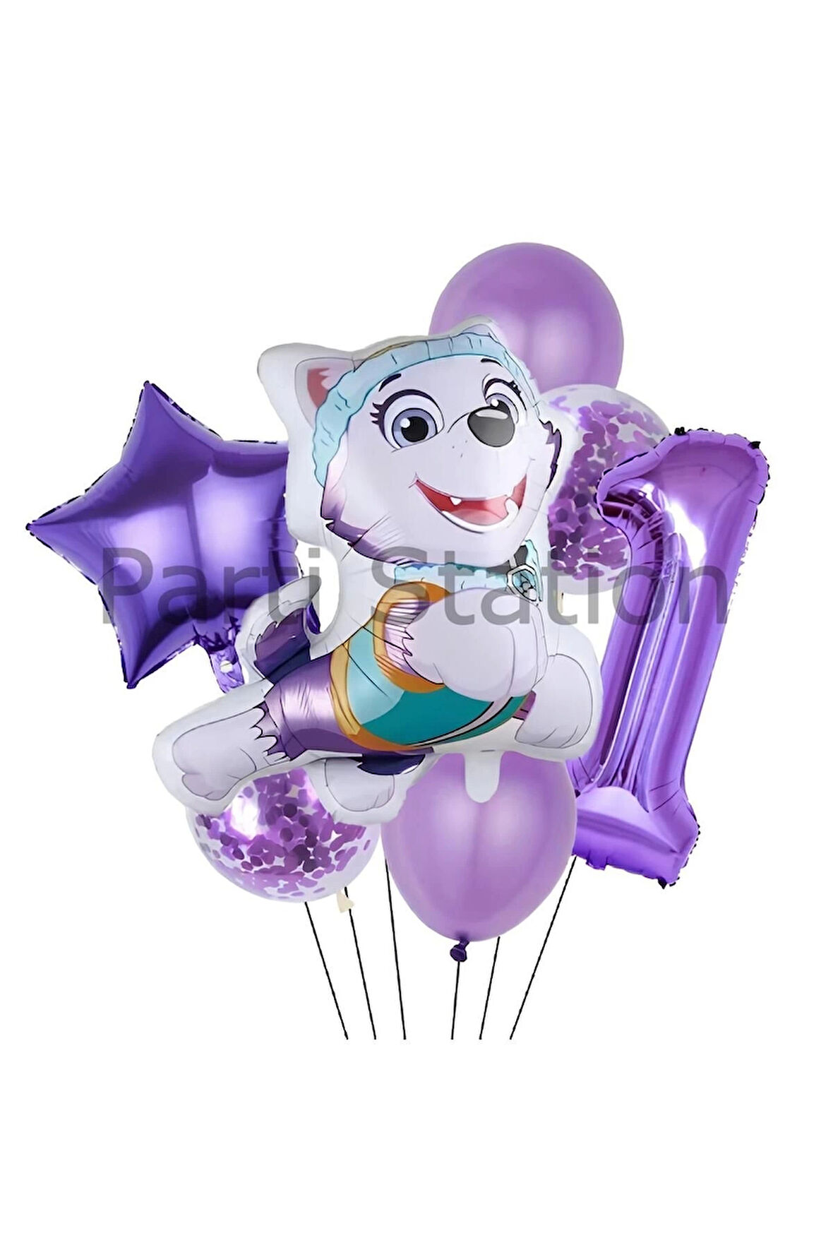 Paw Patrol Everst 7 Yaş Balon Set Paw Patrol Everst Doğum Günü Folyo Balon Set