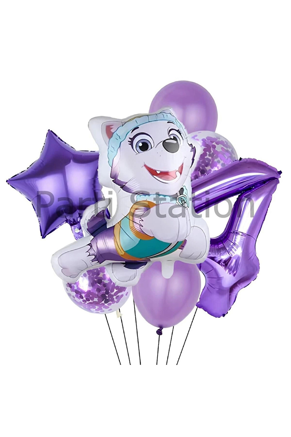 Paw Patrol Everst 7 Yaş Balon Set Paw Patrol Everst Doğum Günü Folyo Balon Set
