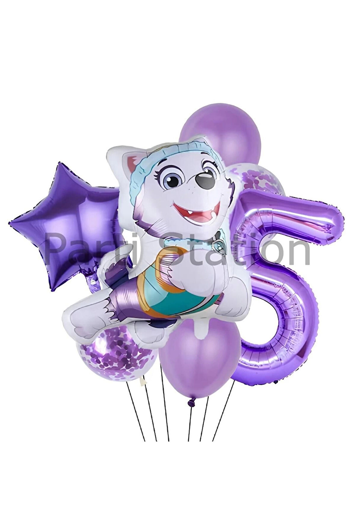 Paw Patrol Everst 7 Yaş Balon Set Paw Patrol Everst Doğum Günü Folyo Balon Set