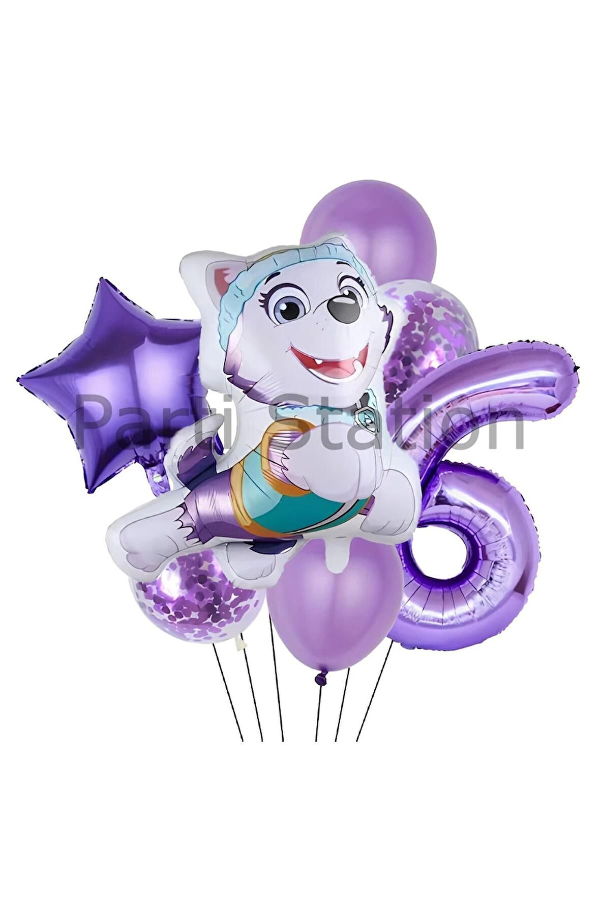 Paw Patrol Everst 7 Yaş Balon Set Paw Patrol Everst Doğum Günü Folyo Balon Set