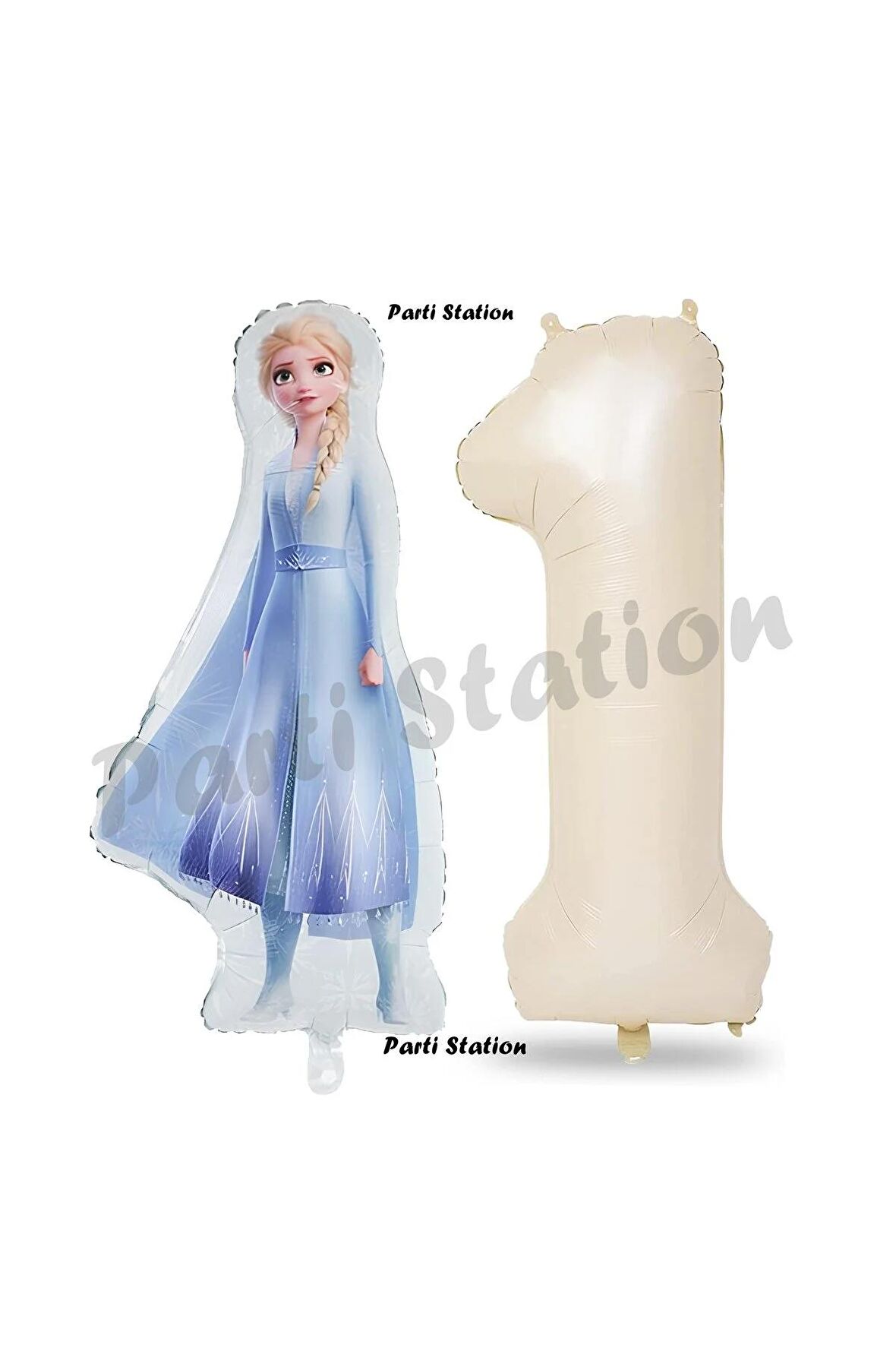 Elsa Frozen Balon 1 Yaş Doğum Günü Set Frozen Karlar Ülkesi Konsept Balon ve Krem Rakam Balon