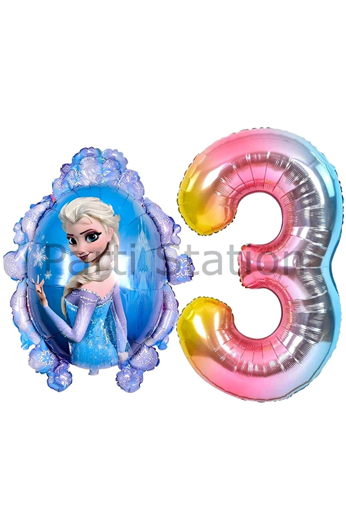 Frozen Elsa Konsept 4 Yaş Renkli Balon Set Karlar Ülkesi Tema Doğum Günü Folyo Balon Set
