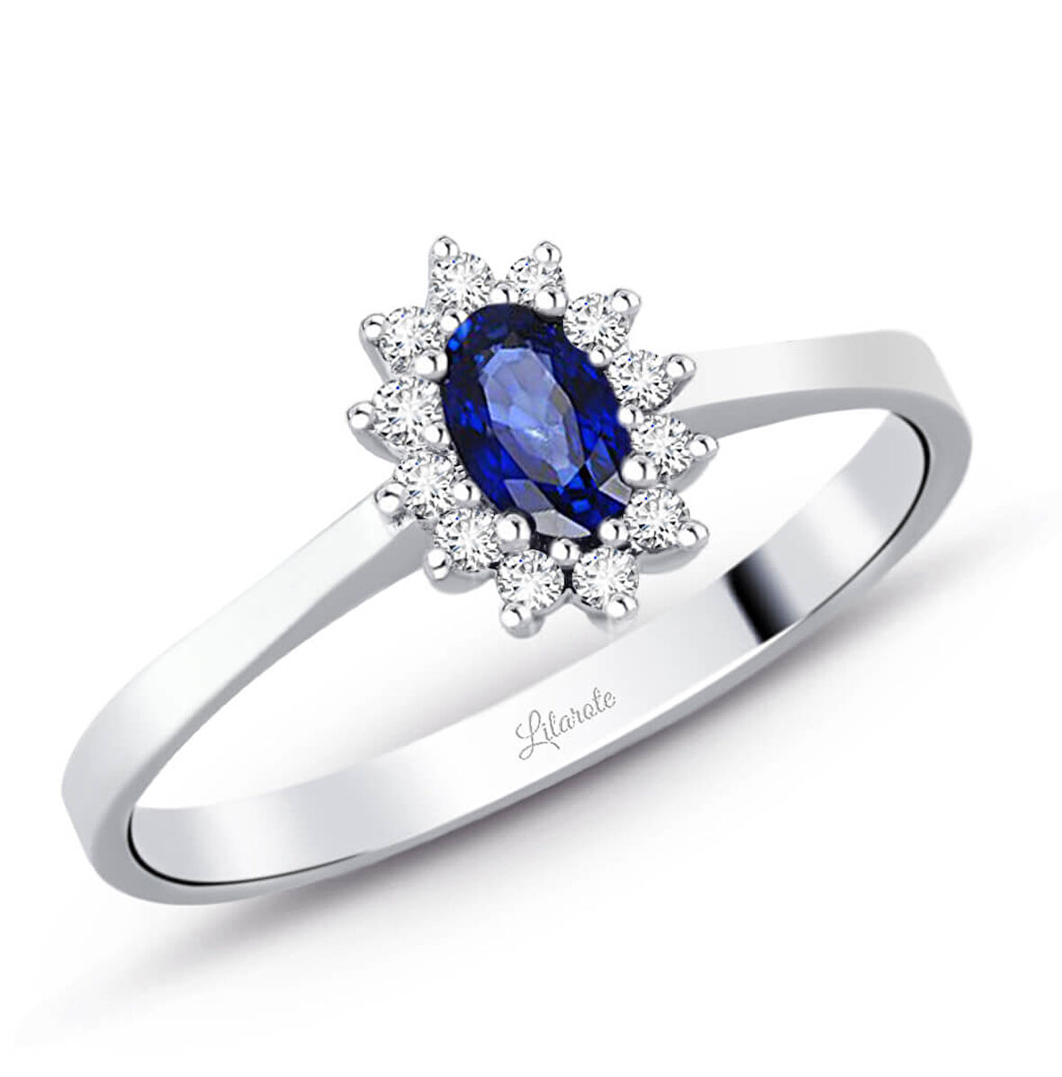 0.45 Ct. Safir Pırlanta Yüzük