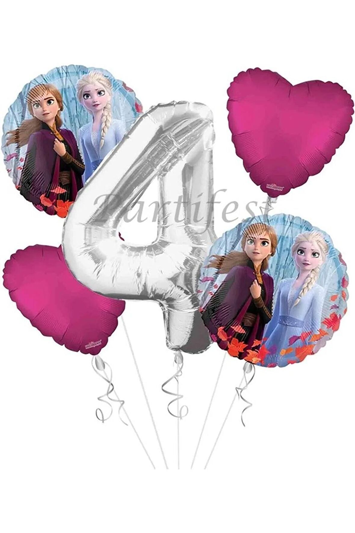 Frozen 4 Yaş Balon Set Elsa Balon Folyo Balon Set Konsept Karlar Ülkesi Doğum Günü Set Yaş Balon