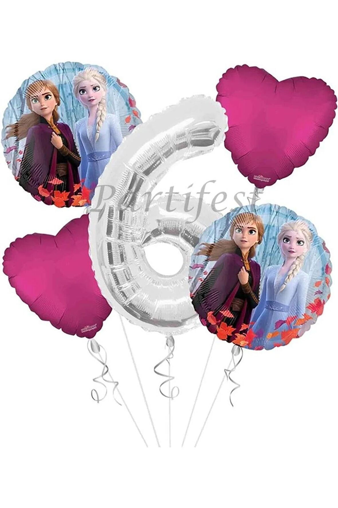 Frozen 6 Yaş Balon Set Elsa Balon Folyo Balon Set Konsept Karlar Ülkesi Doğum Günü Set Yaş Balon