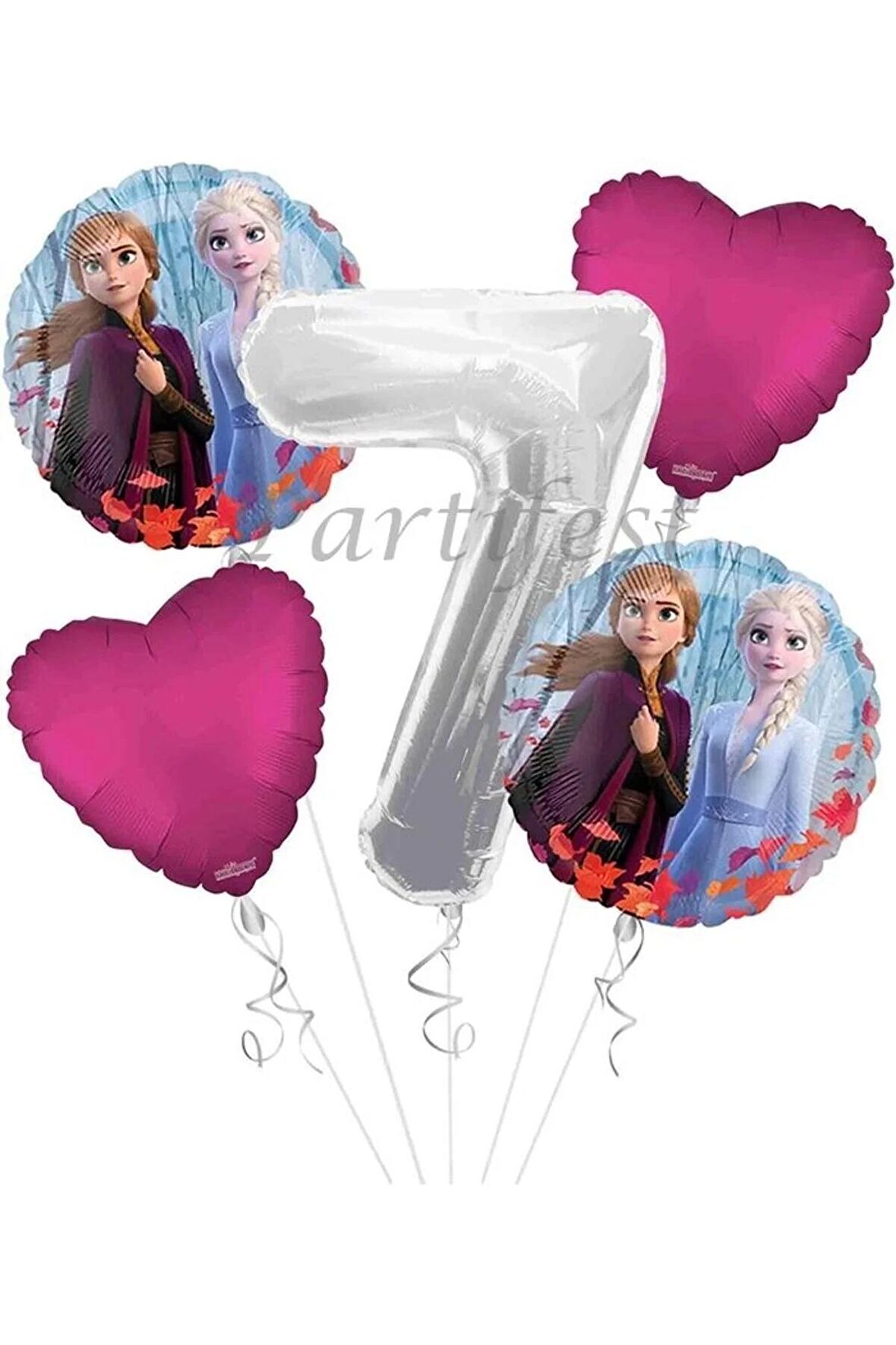 Frozen 7 Yaş Balon Set Elsa Balon Folyo Balon Set Konsept Karlar Ülkesi Doğum Günü Set Yaş Balon