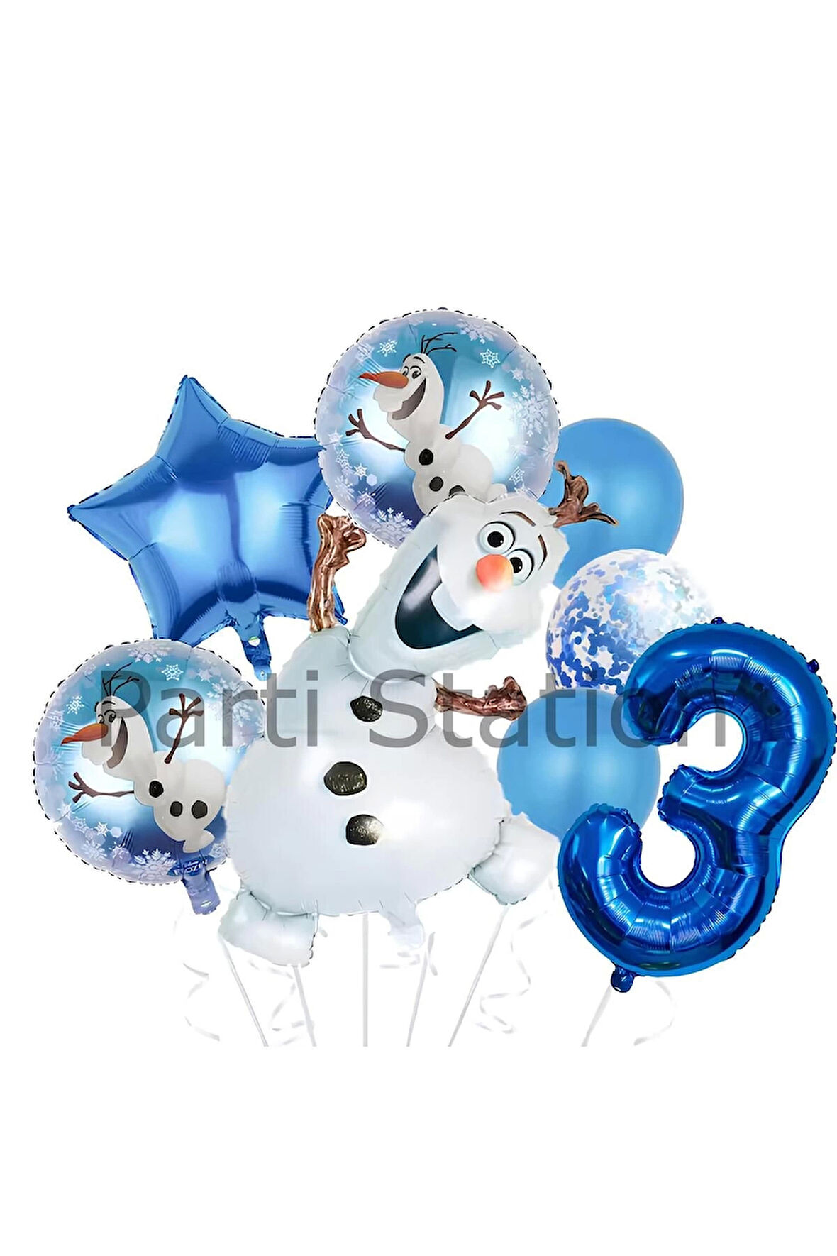 Frozen Elsa Olaf 9 Yaş Balon Set Karlar Ülkesi Elsa Olaf Konsept Doğum Günü Folyo Balon Set
