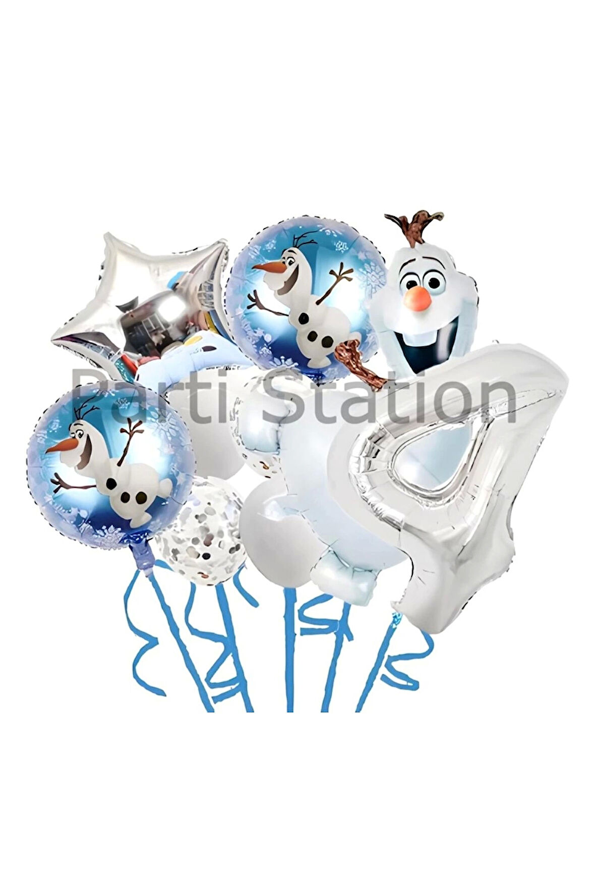 Karlar Ülkesi Frozen Elsa Olaf 5 Yaş Balon Set Frozen Elsa Olaf Konsept Doğum Günü Folyo Balon Set