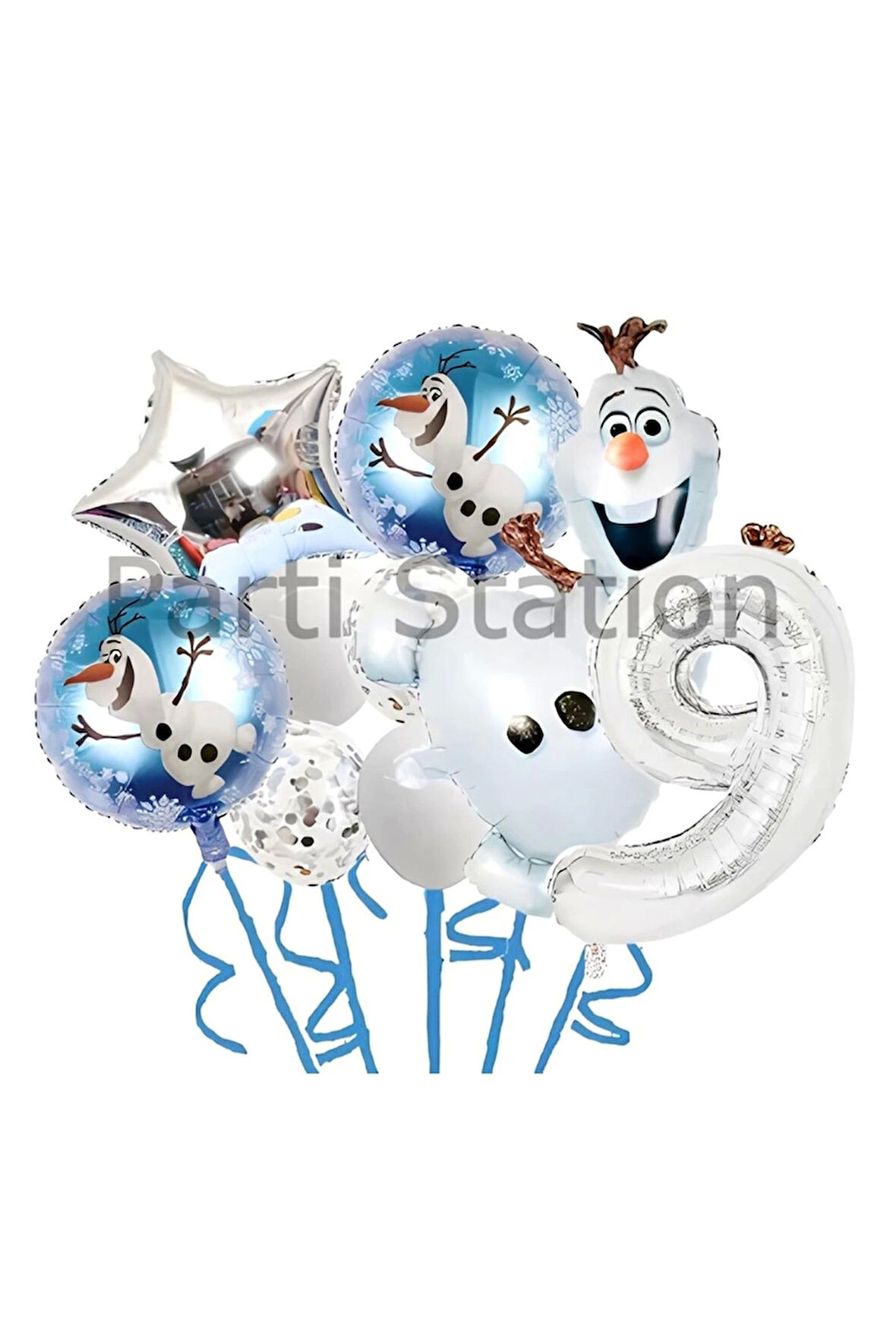 Karlar Ülkesi Frozen Elsa Olaf 5 Yaş Balon Set Frozen Elsa Olaf Konsept Doğum Günü Folyo Balon Set