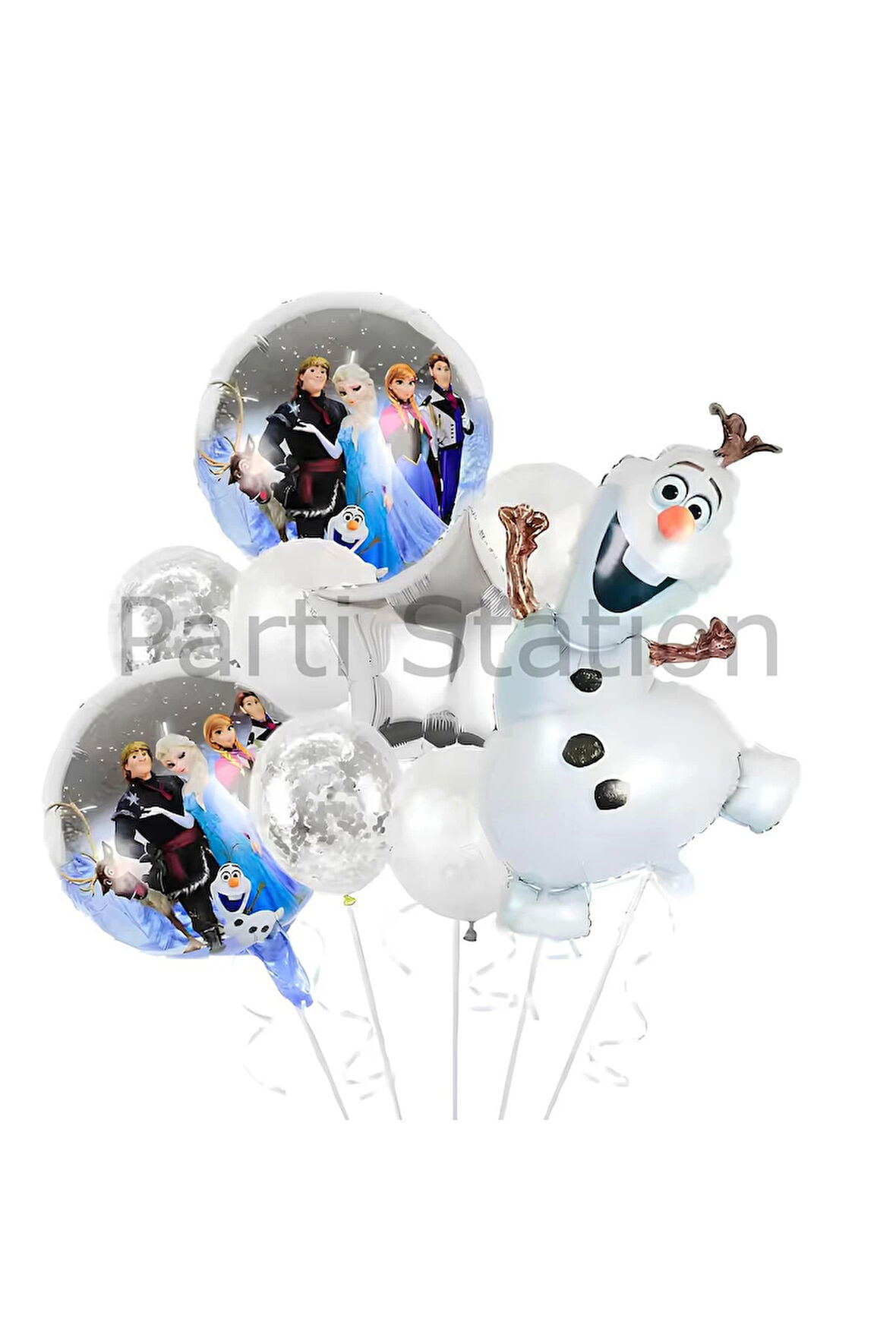 Karlar Ülkesi Frozen Elsa Olaf  Balon Set Frozen Elsa Olaf Konsept Doğum Günü Folyo Balon Set