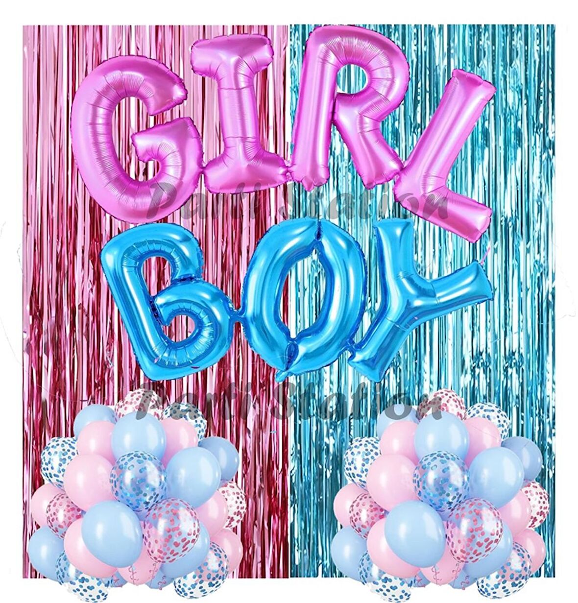 Cinsiyet Belirleme Partisi Kız mı Erkek mi Konsept Balon Süsleme Set Gender Party Girl Or Boy