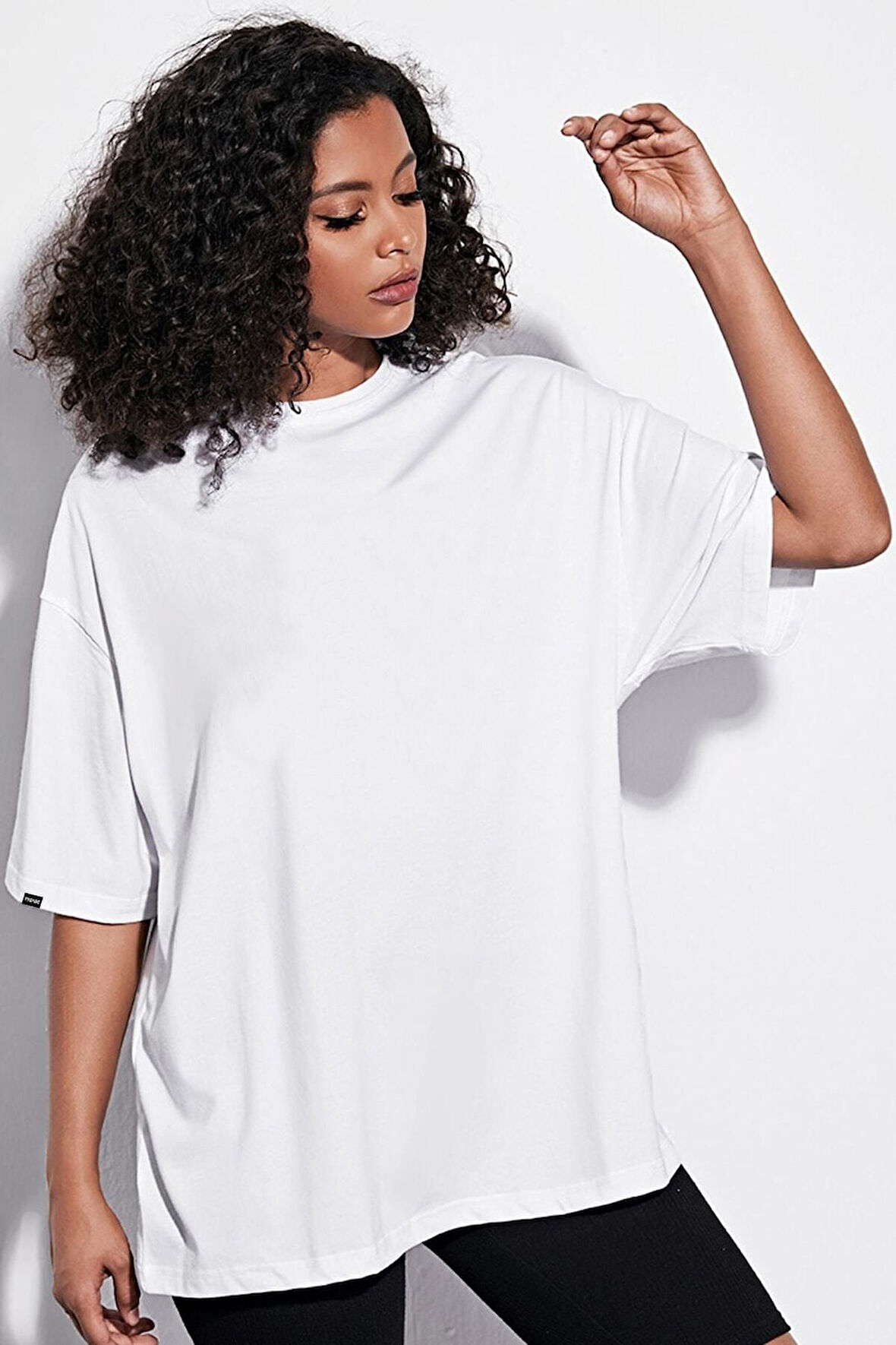Oversize Düz Beyaz Tshirt