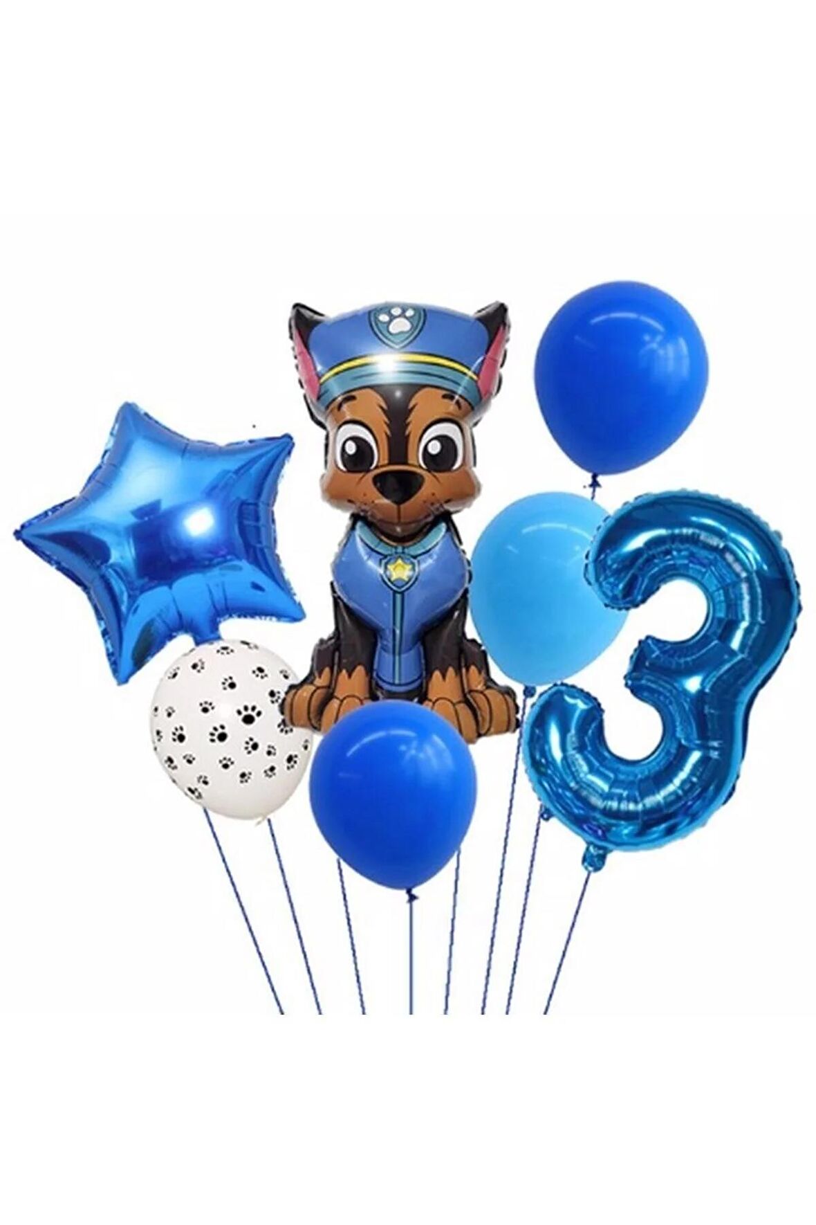 Paw Petrol Pav Petrol Polis Köpek Chase 3 Yaş Balon Konsept Doğum Günü Set Yaş Balon Set