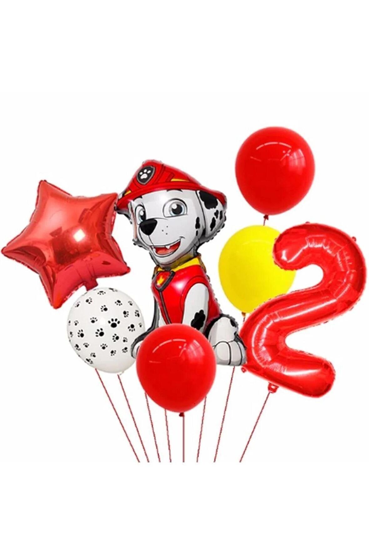 Paw Petrol Pav Petrol Itfaiye Köpek Marshall 2 Yaş Balon Konsept Doğum Günü Set Yaş Balon Set