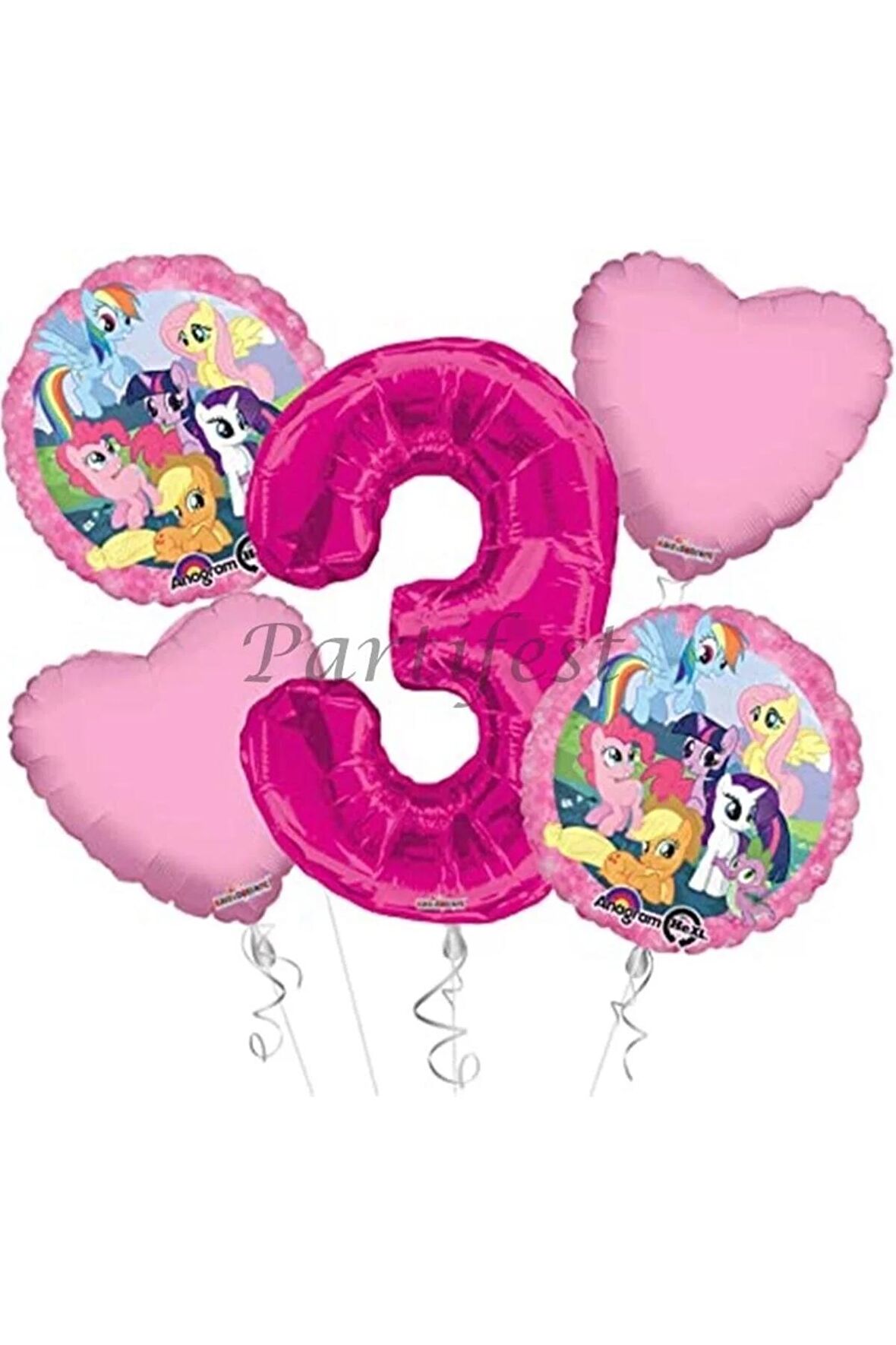 My Little Ponny 3 Yaş Balon Set Balon Folyo Set My Little Ponny Konsept Doğum Günü Set Yaş Balon